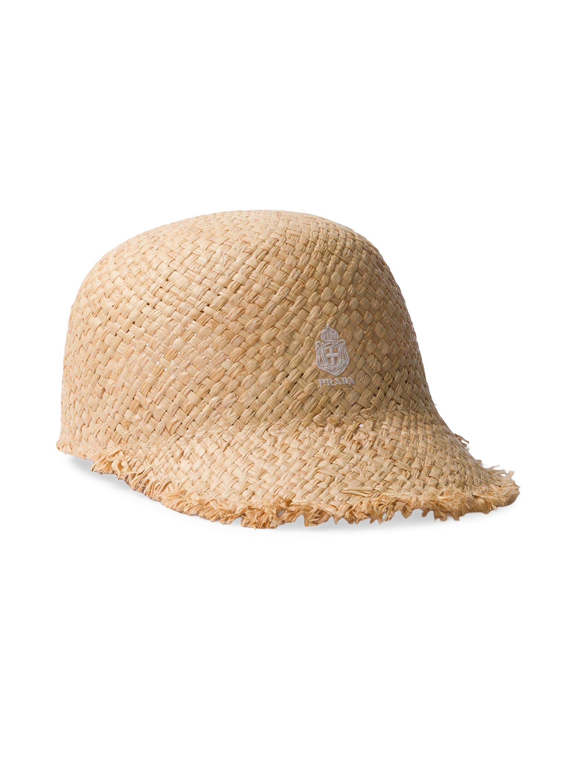 Prada Women's Raffia Baseball Cap - Beige