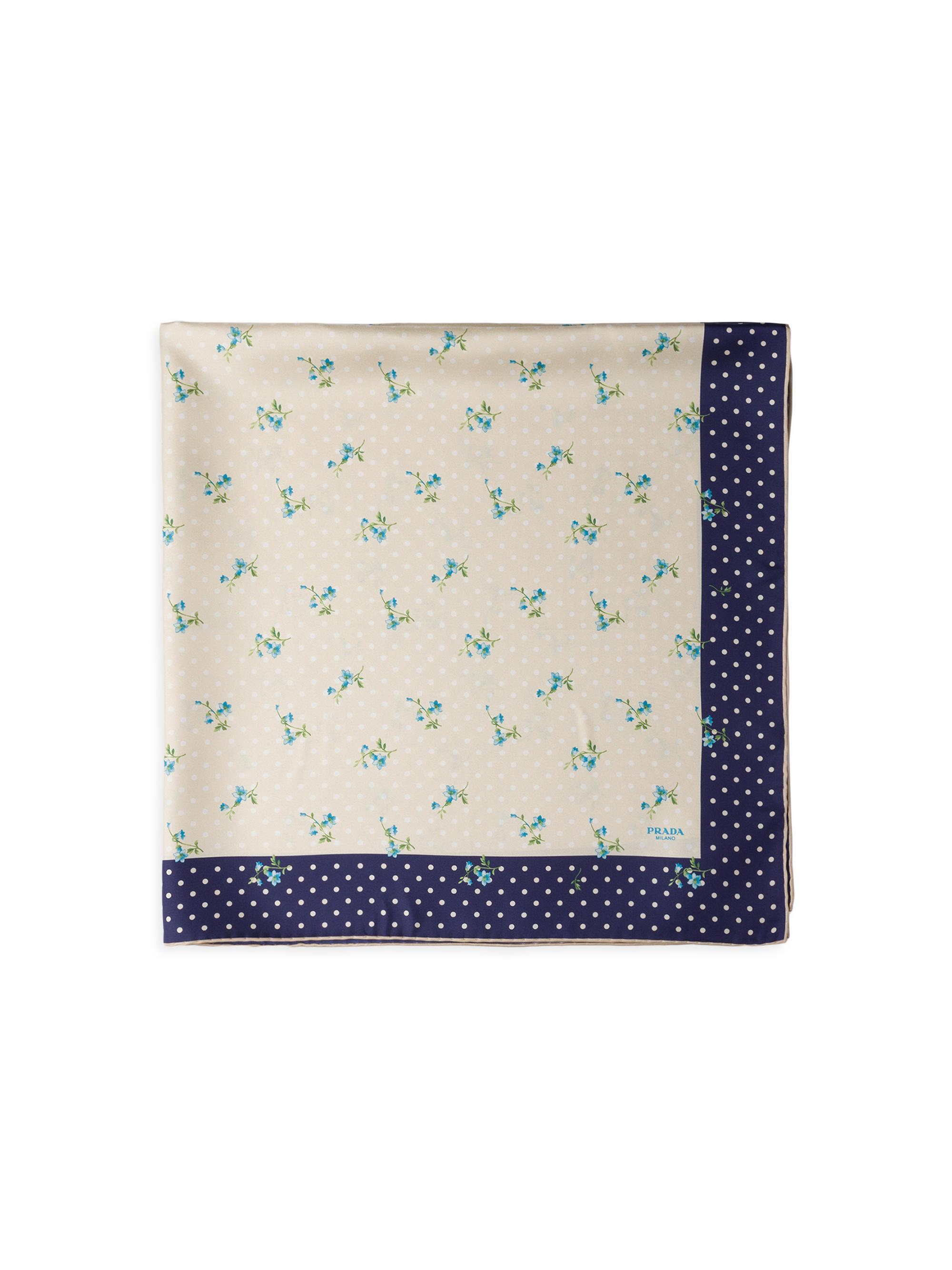 Prada Women's Printed Silk Twill Scarf - Beige
