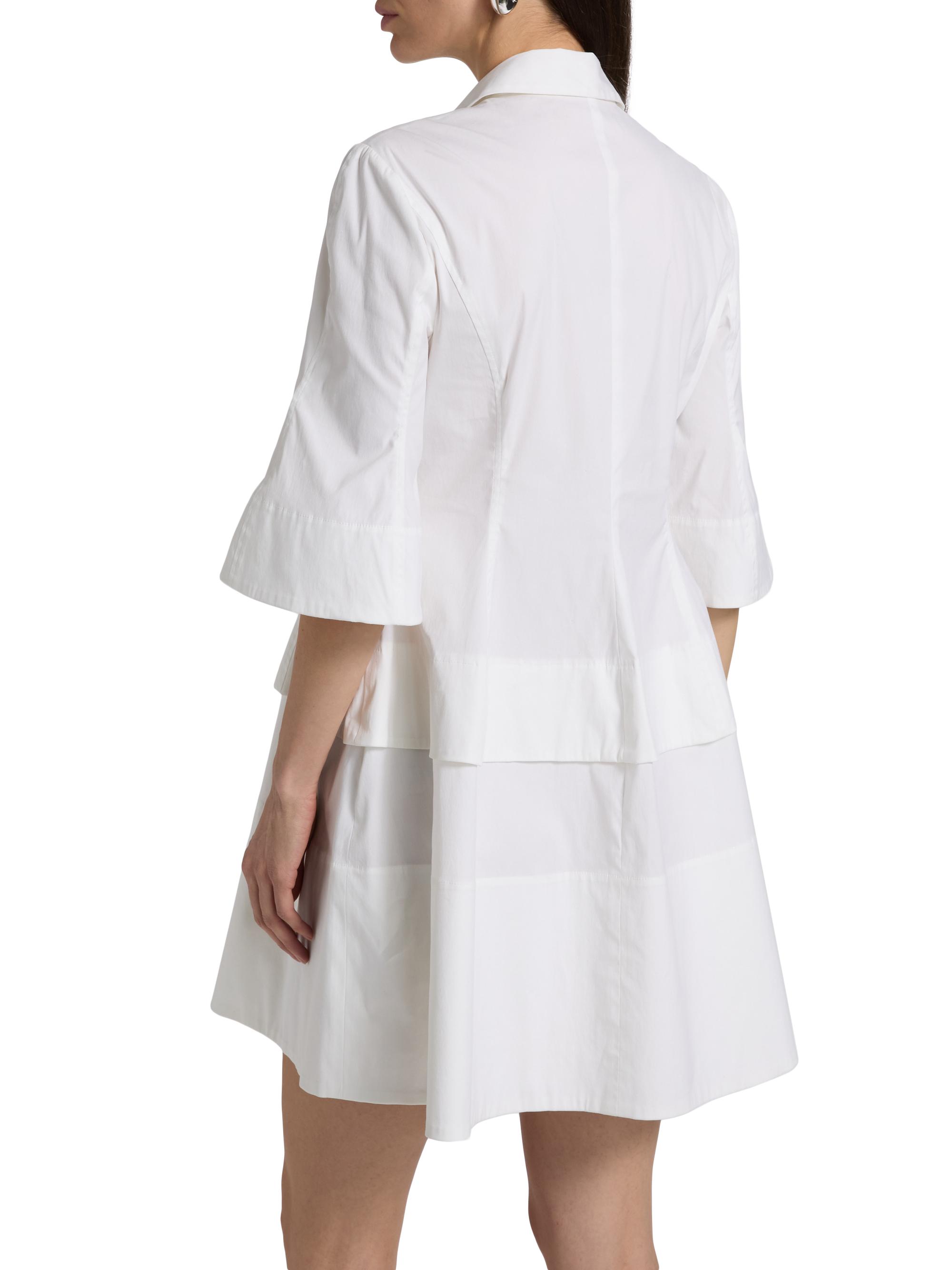 Lela Rose Women's Poplin Flare-Sleeve Shirtdress - White | Thumbnail 5
