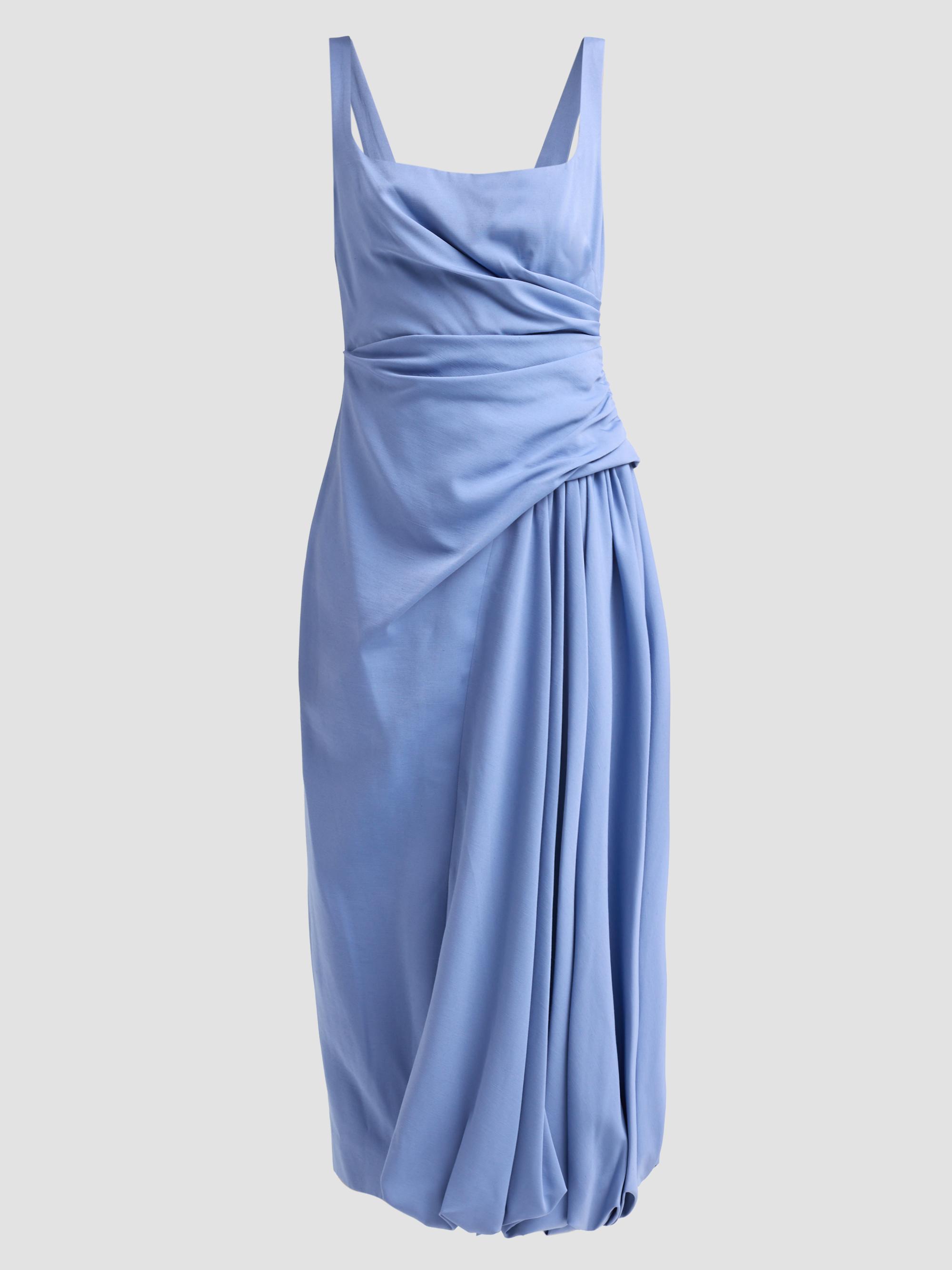 Lela Rose Women's Faille Bubble Midi Dress - Bluebell