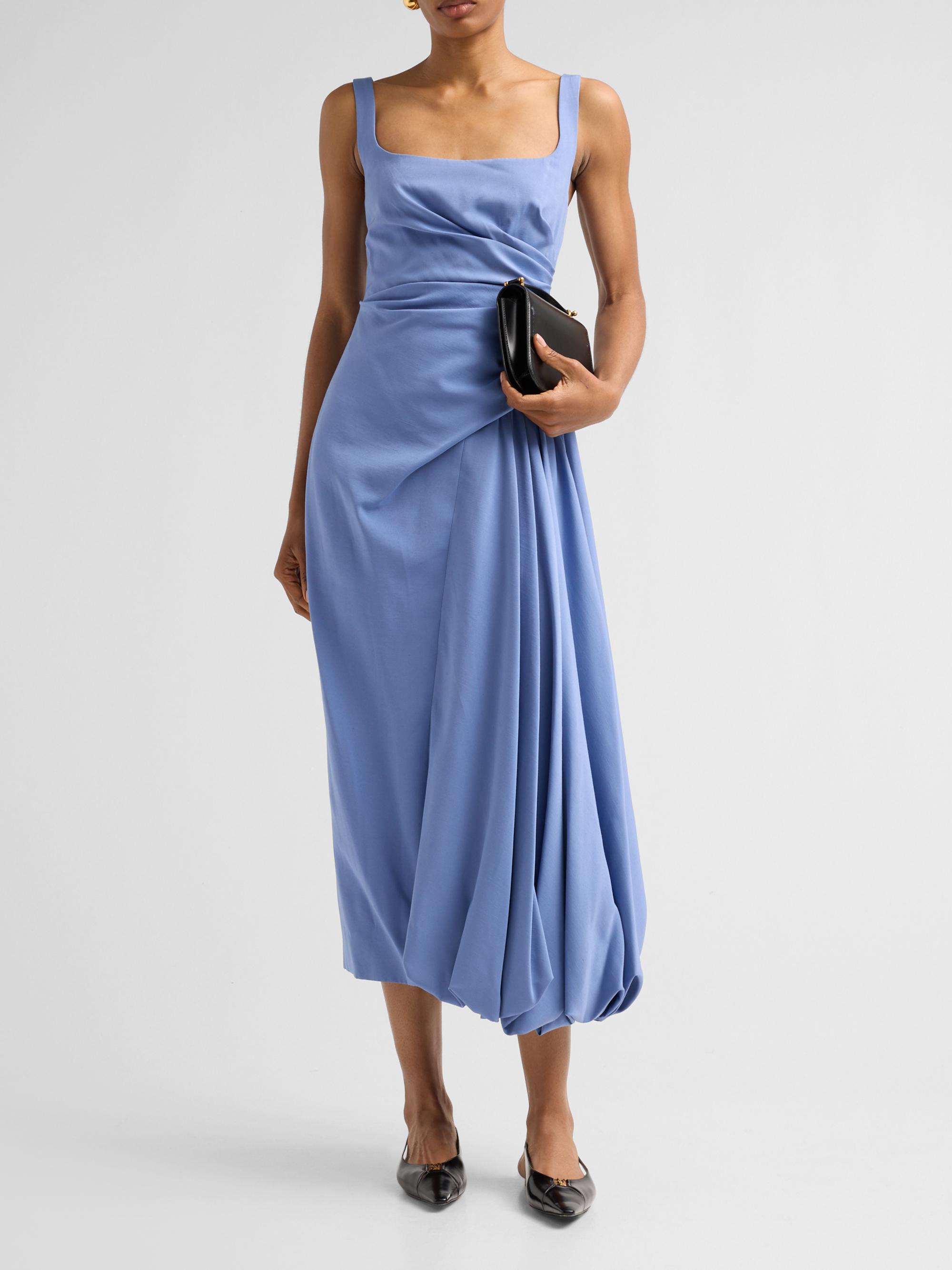 Lela Rose Women's Faille Bubble Midi Dress - Bluebell | Thumbnail 2