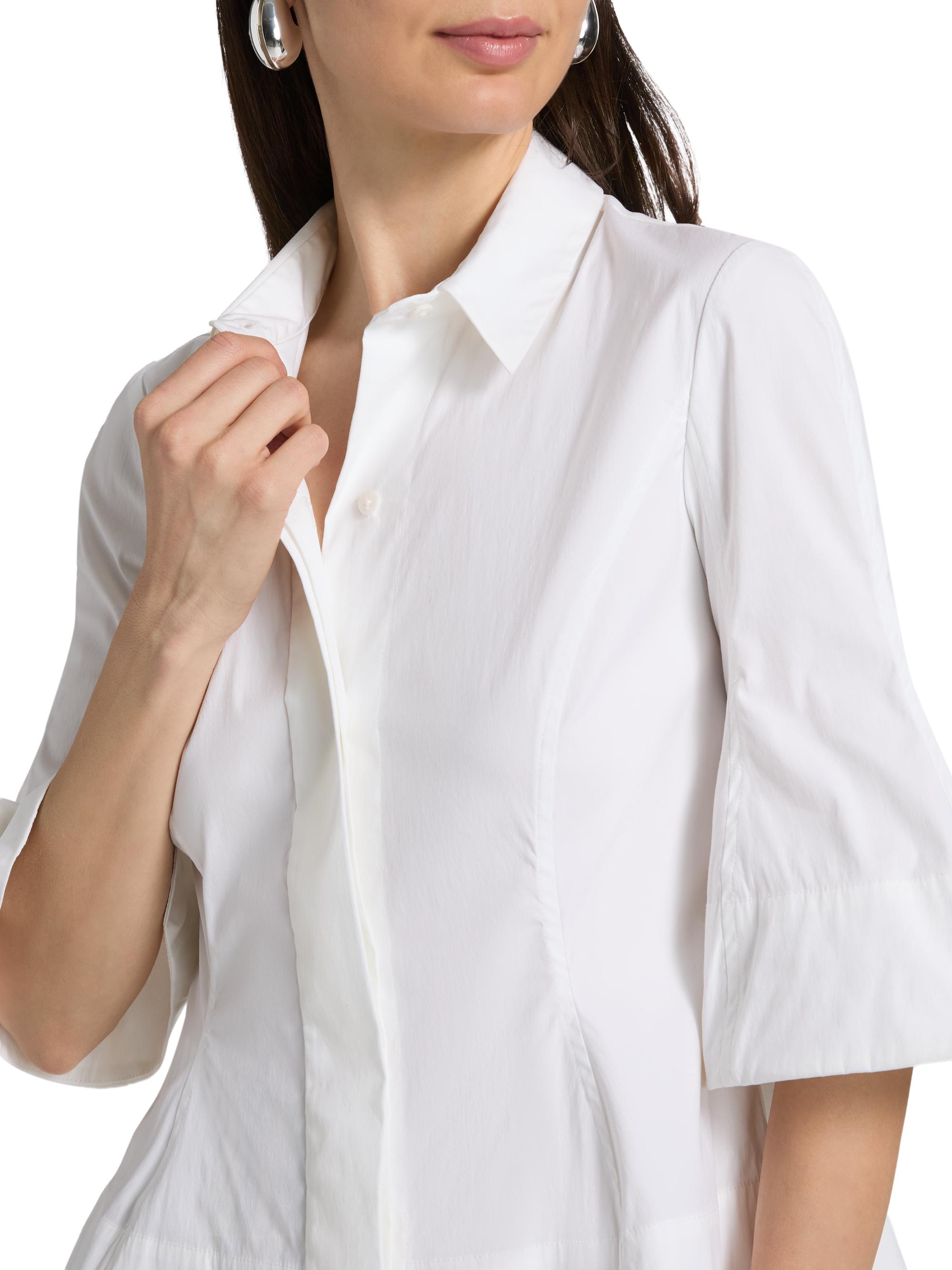 Lela Rose Women's Cotton-Blend Poplin Bell-Sleeve Top - White | Thumbnail 6