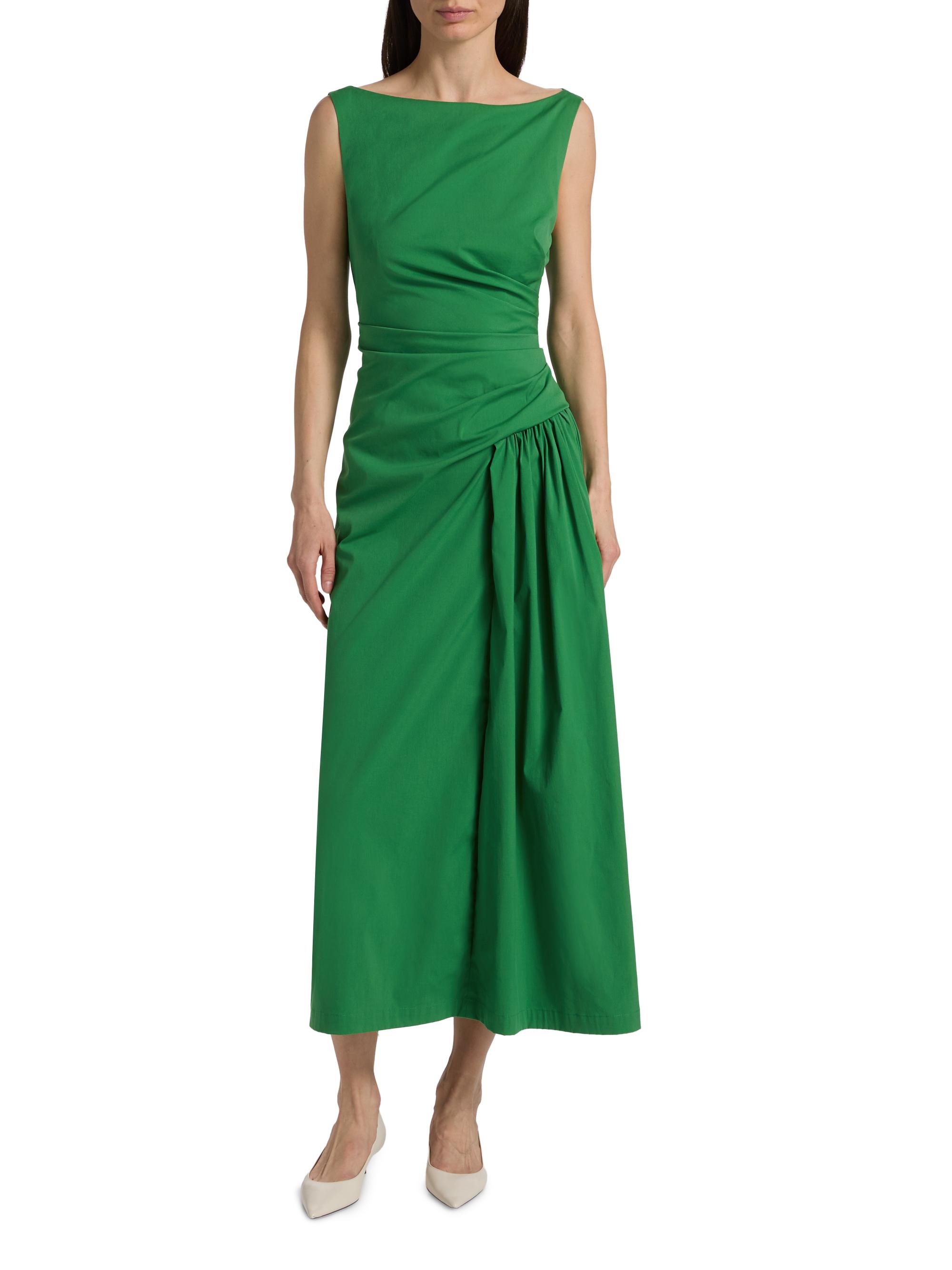 Lela Rose Women's Poplin Cotton-Blend Flounce Midi-Dress - Fern | Thumbnail 3