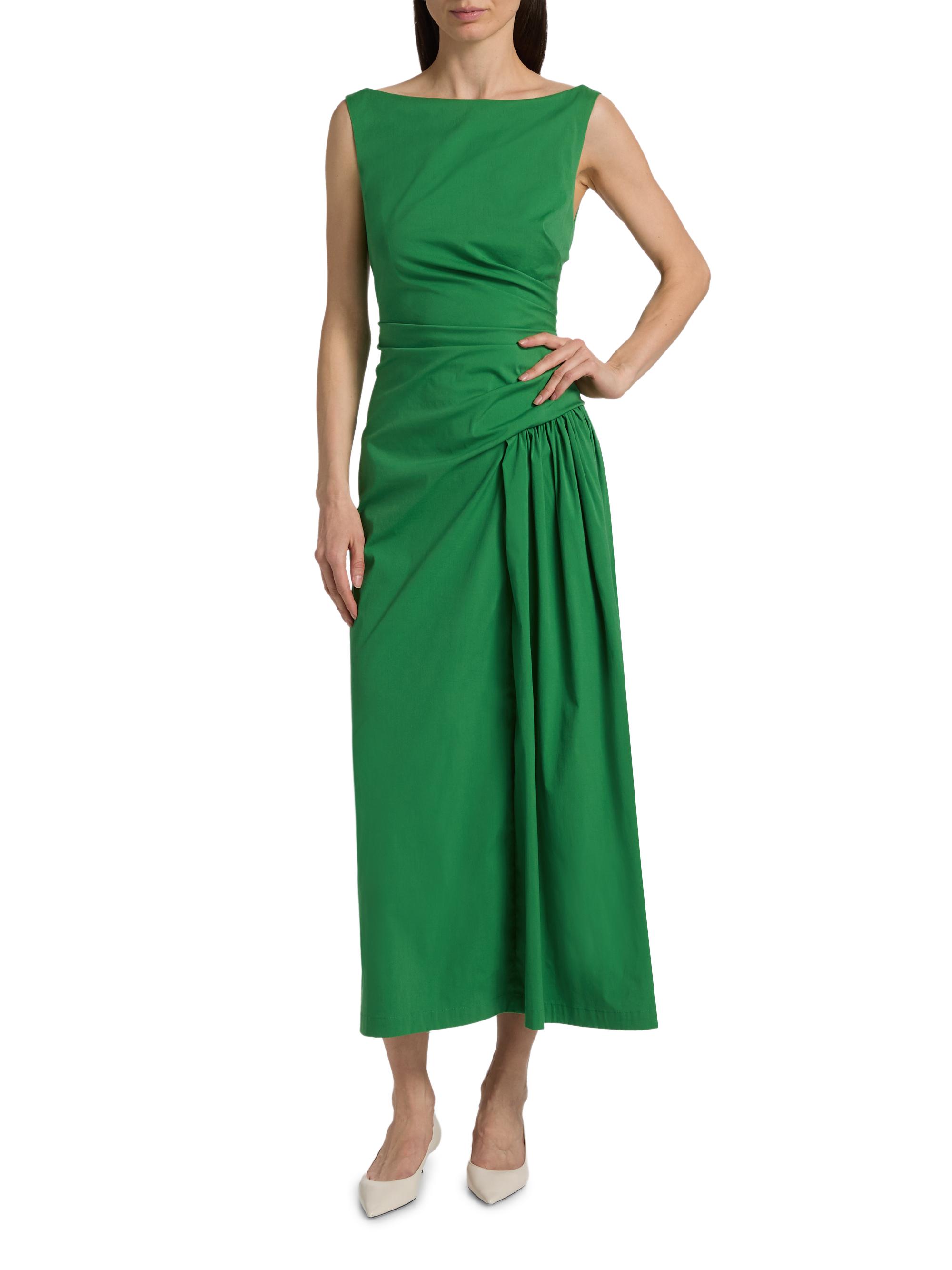 Lela Rose Women's Poplin Cotton-Blend Flounce Midi-Dress - Fern | Thumbnail 2