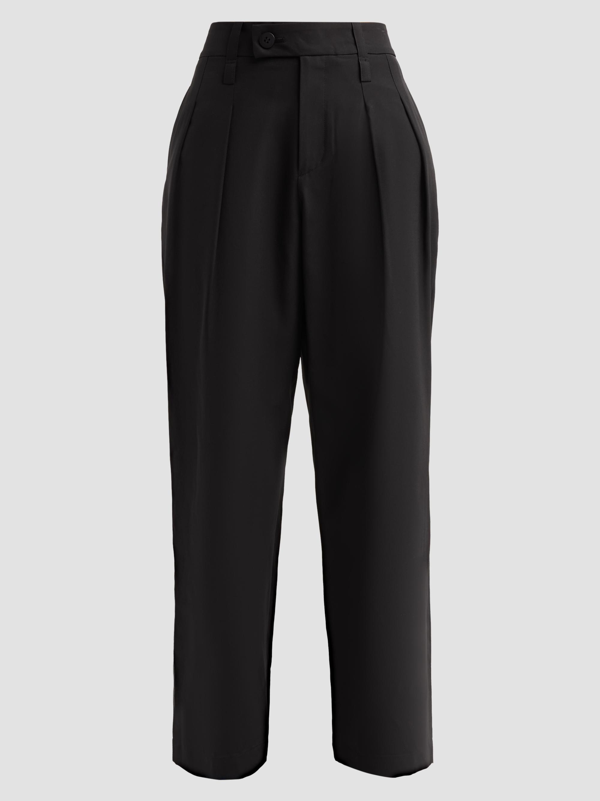 Issey Miyake Women's Fluttering Pleated Straight-Leg Ankle Pants - Black | Thumbnail 6