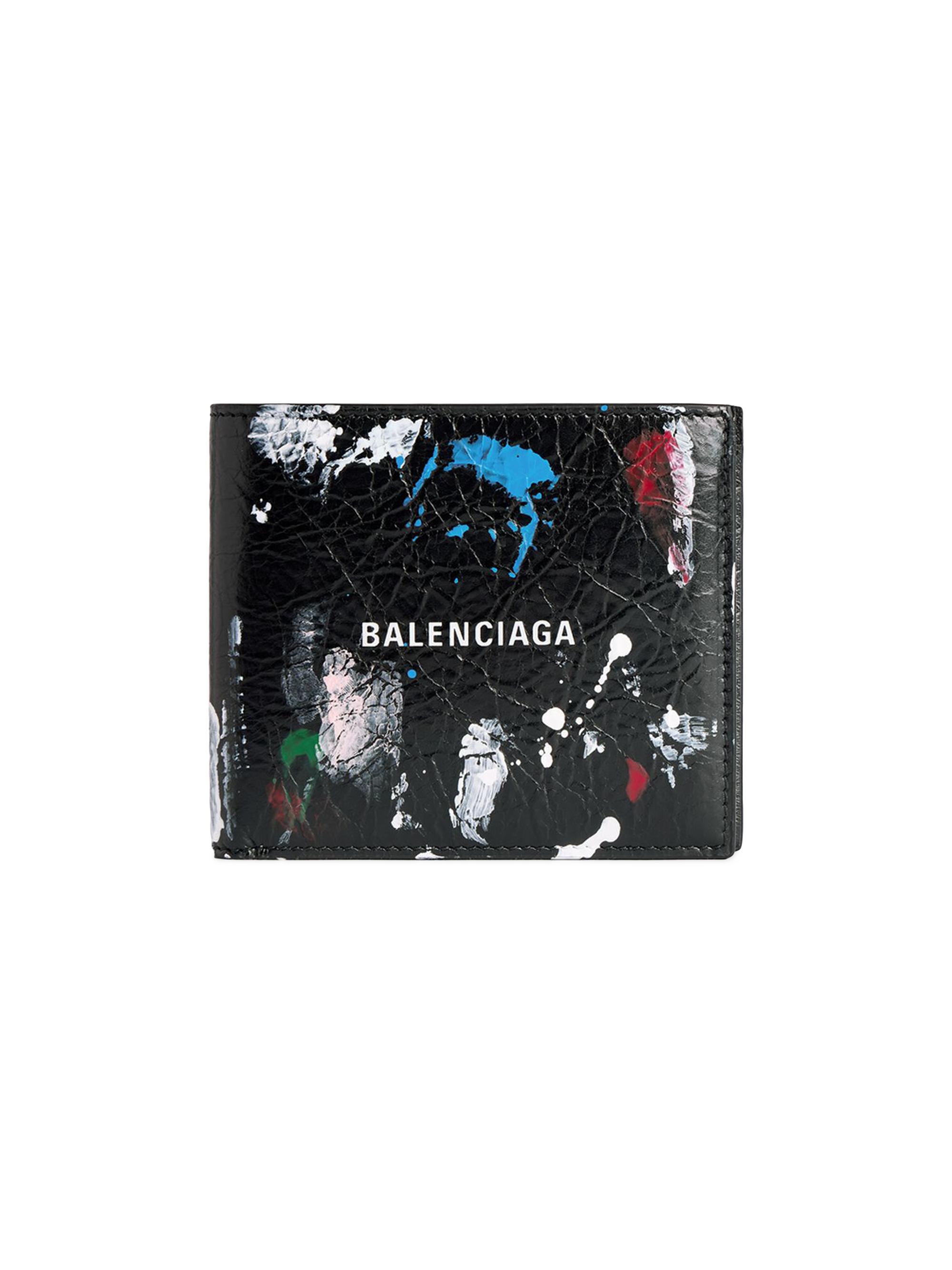 Balenciaga Men's Cash Square Folded Wallet - Black