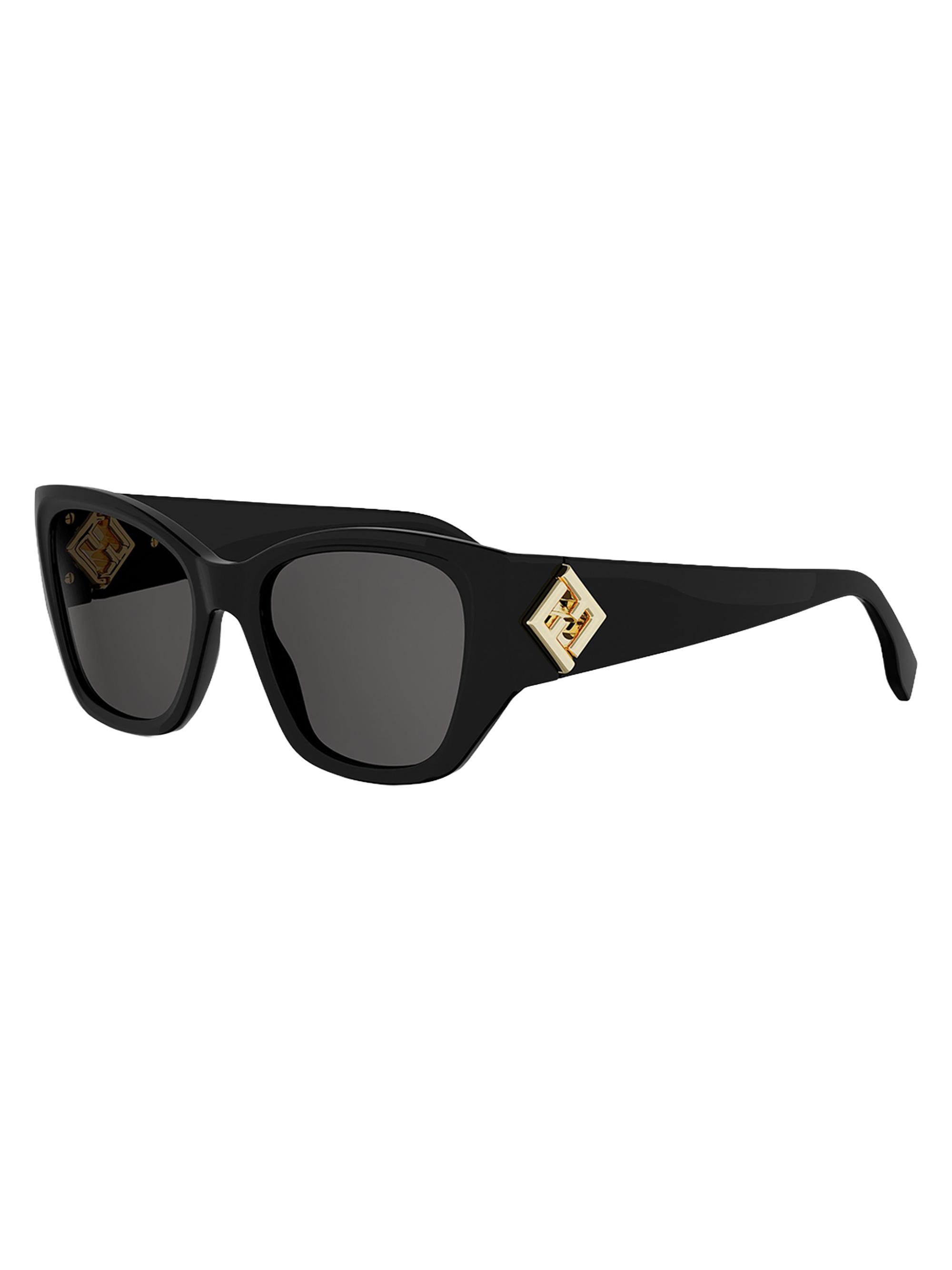 Fendi Lettering 53MM Geometric Sunglasses | Saks Fifth Avenue