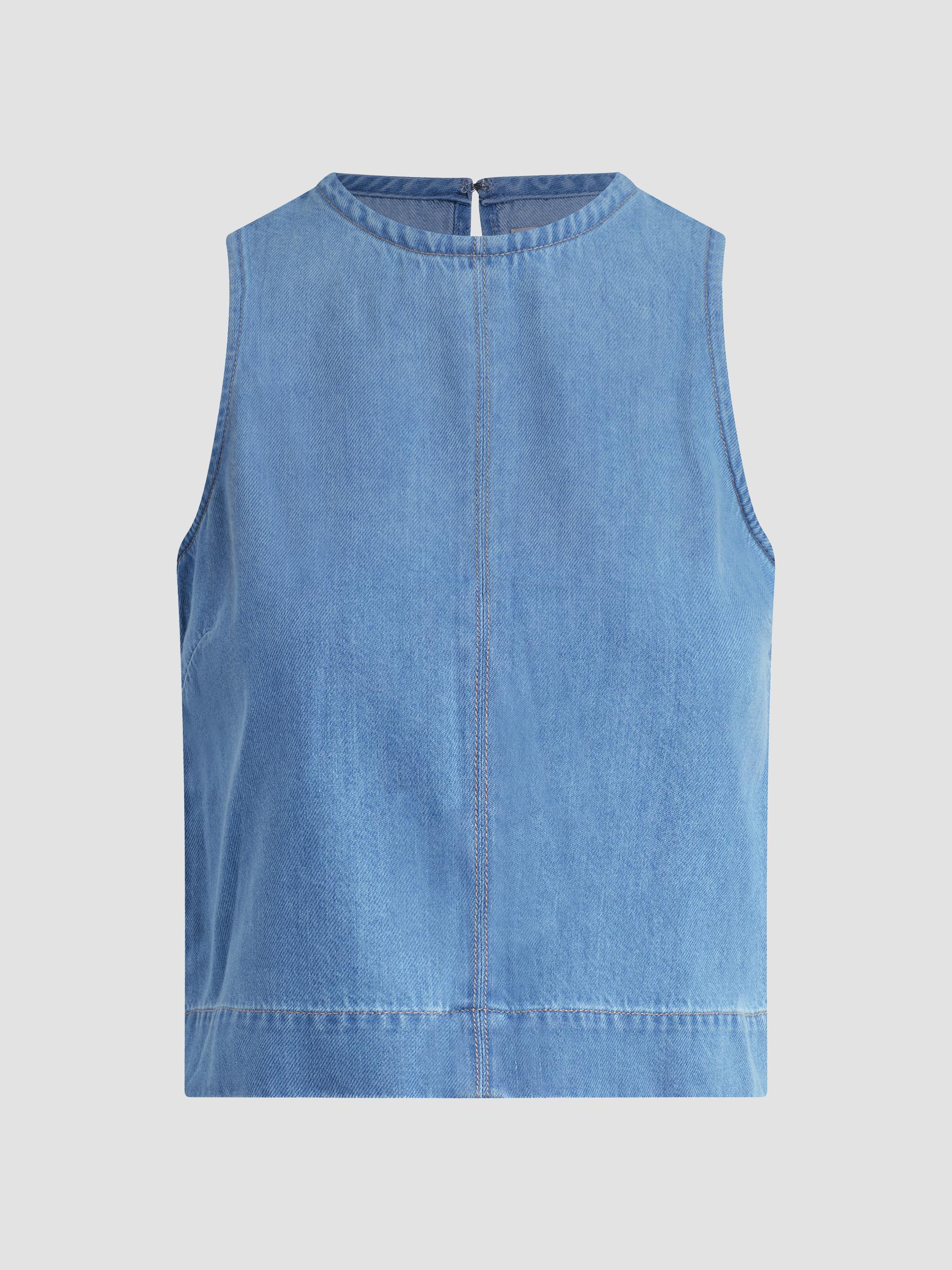 Joe's Jeans Women's Shell Cotton-Blend Denim Top - Copious | Thumbnail 7