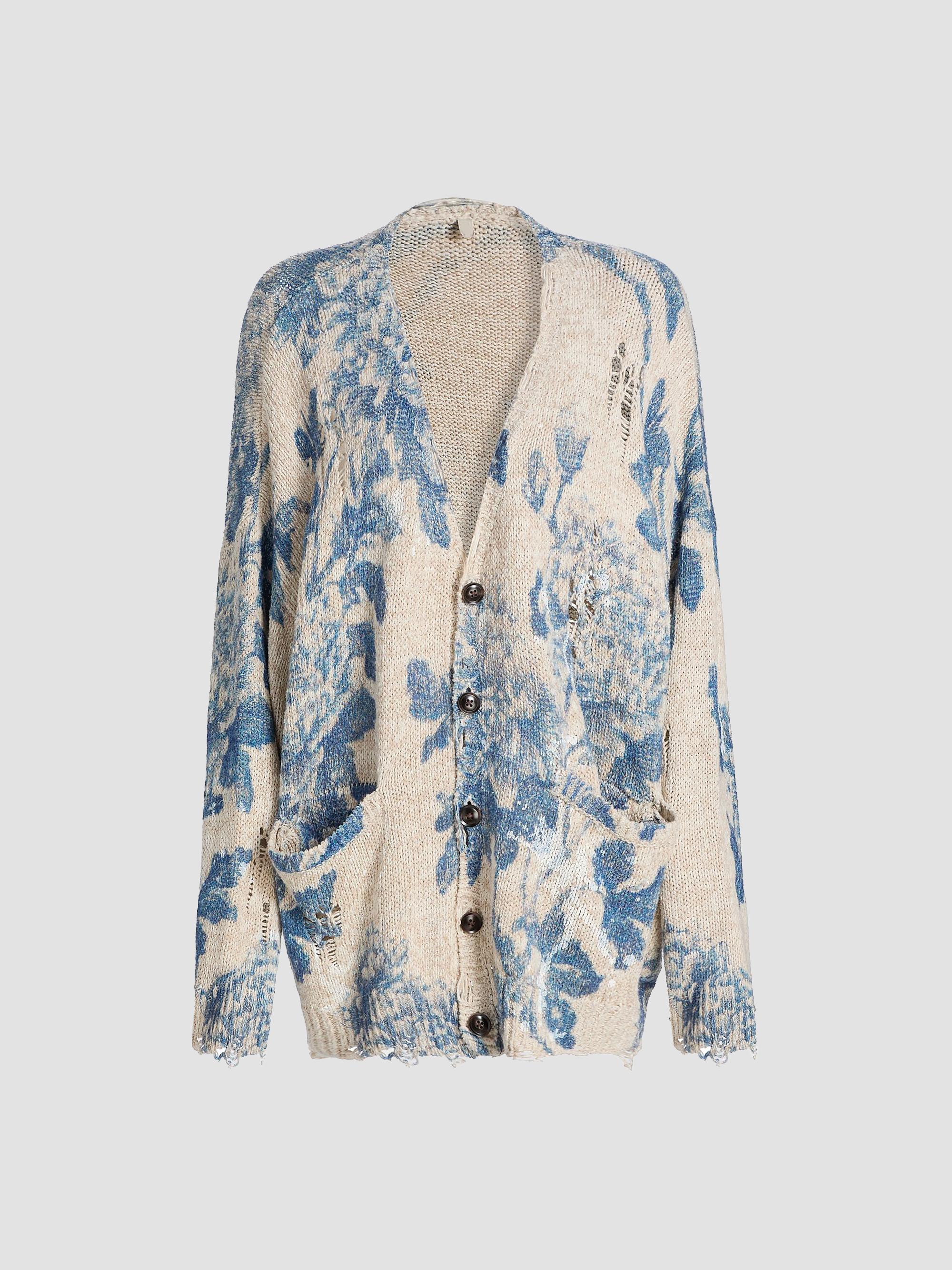 R13 Floral Linen-Cotton Blend Oversized Cardigan | Saks Fifth Avenue