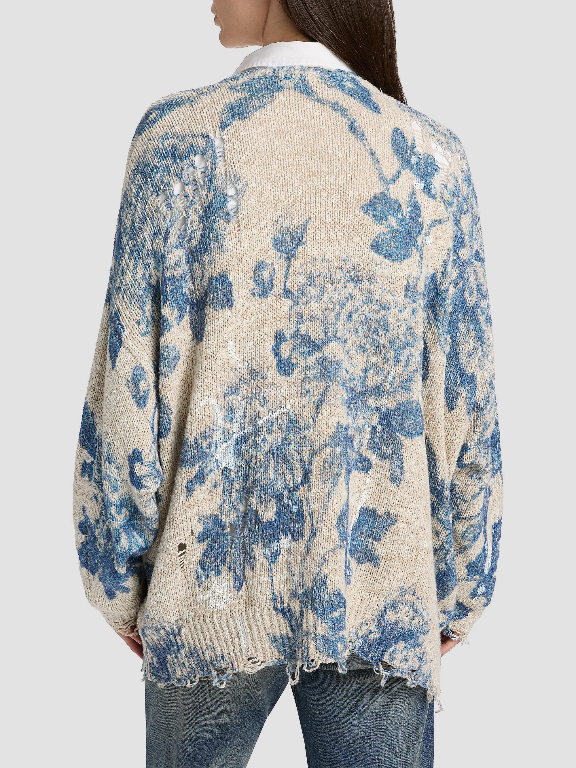 R13 Floral Linen-Cotton Blend Oversized Cardigan | Saks Fifth Avenue