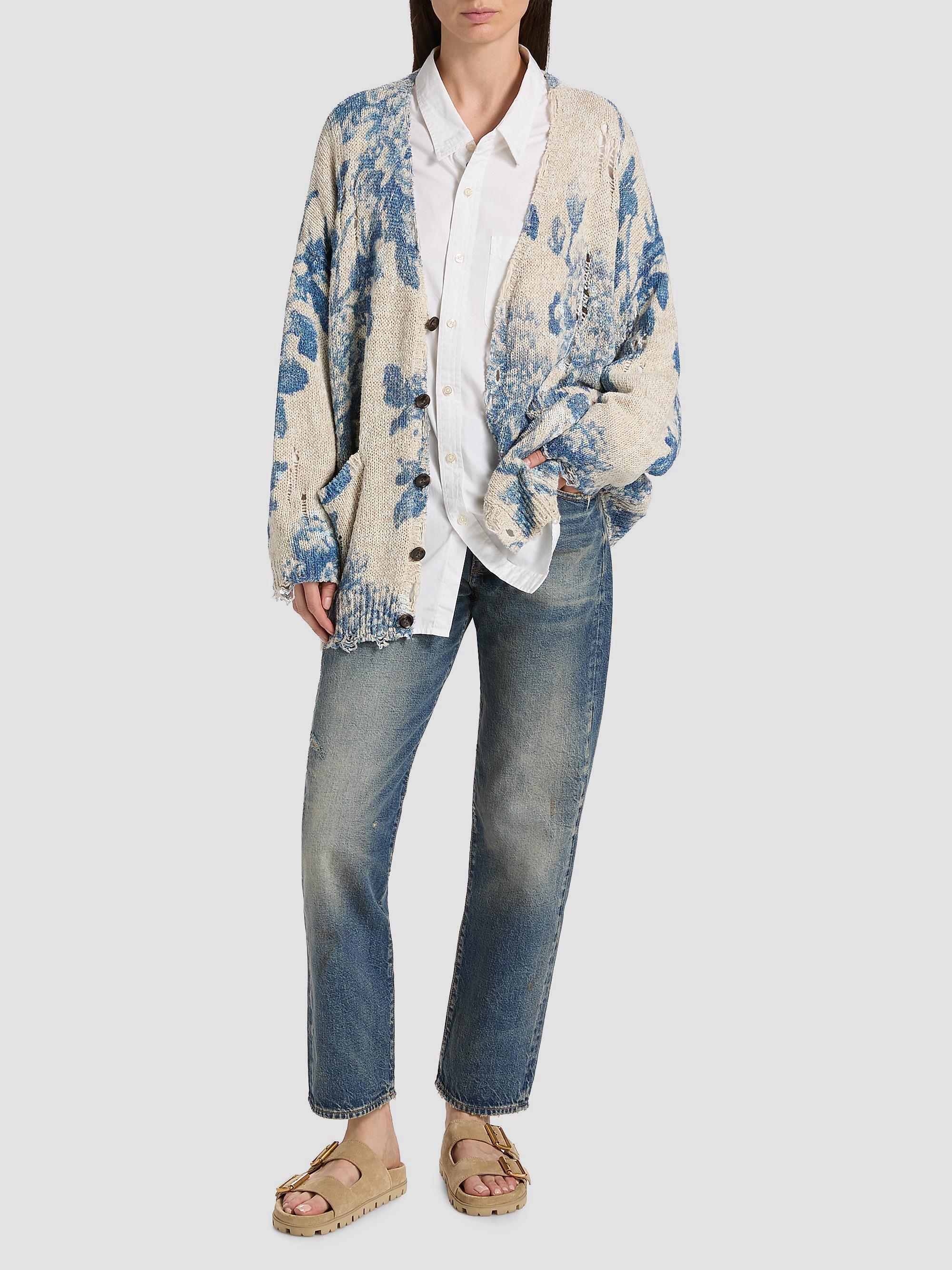 R13 Floral Linen-Cotton Blend Oversized Cardigan | Saks Fifth Avenue