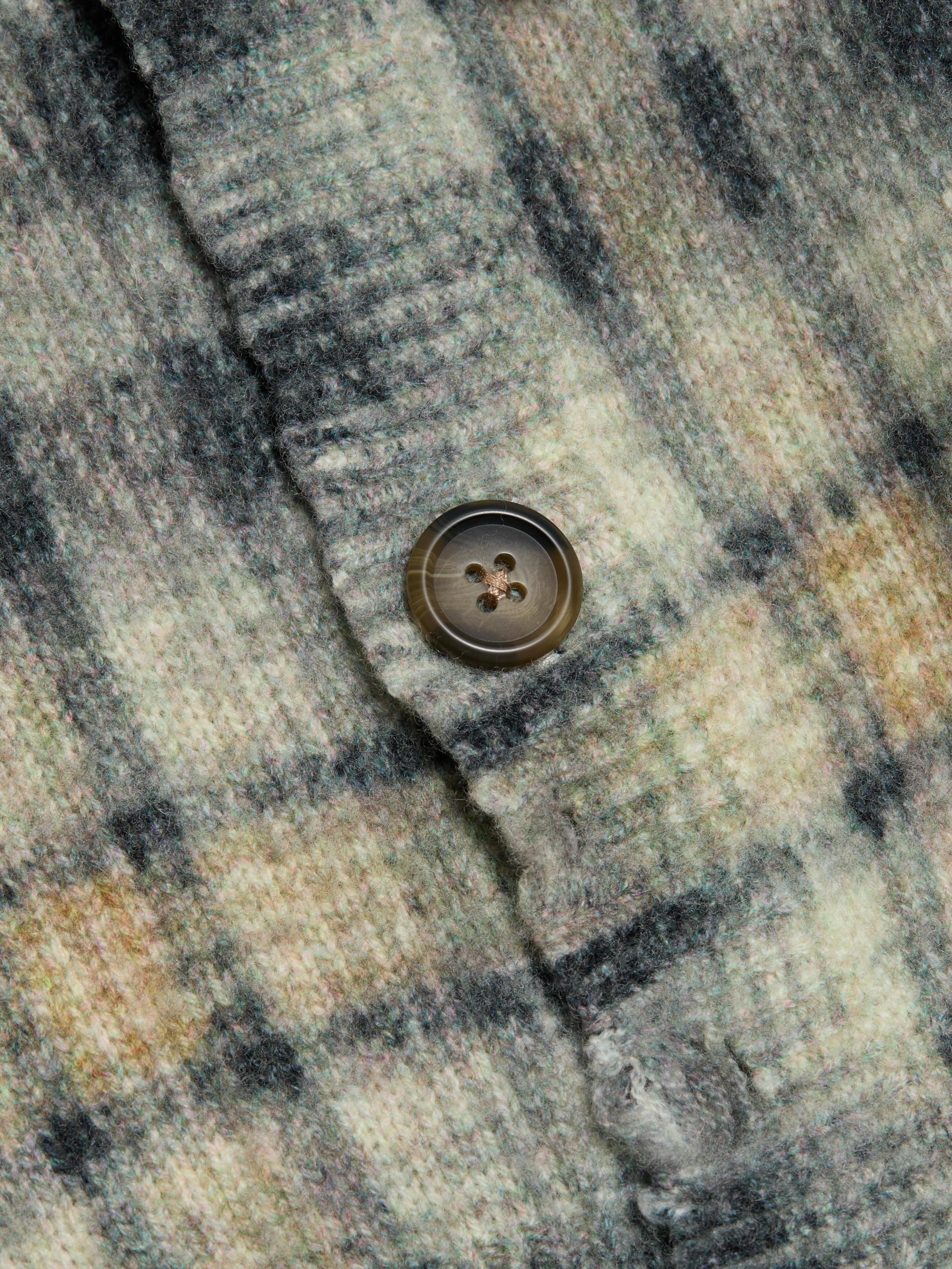R13 Women's Plaid Wool-Cashmere Oversized Cardigan - Grey Black Plaid | Thumbnail 7