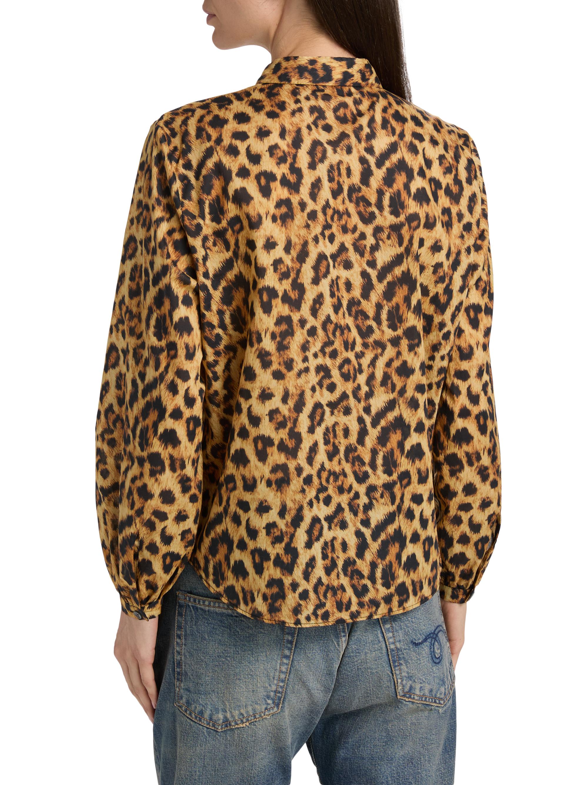 R13 Women's Leopard-Print Ruffle-Trim Cotton Blouse - Yellow Cheetah | Thumbnail 5