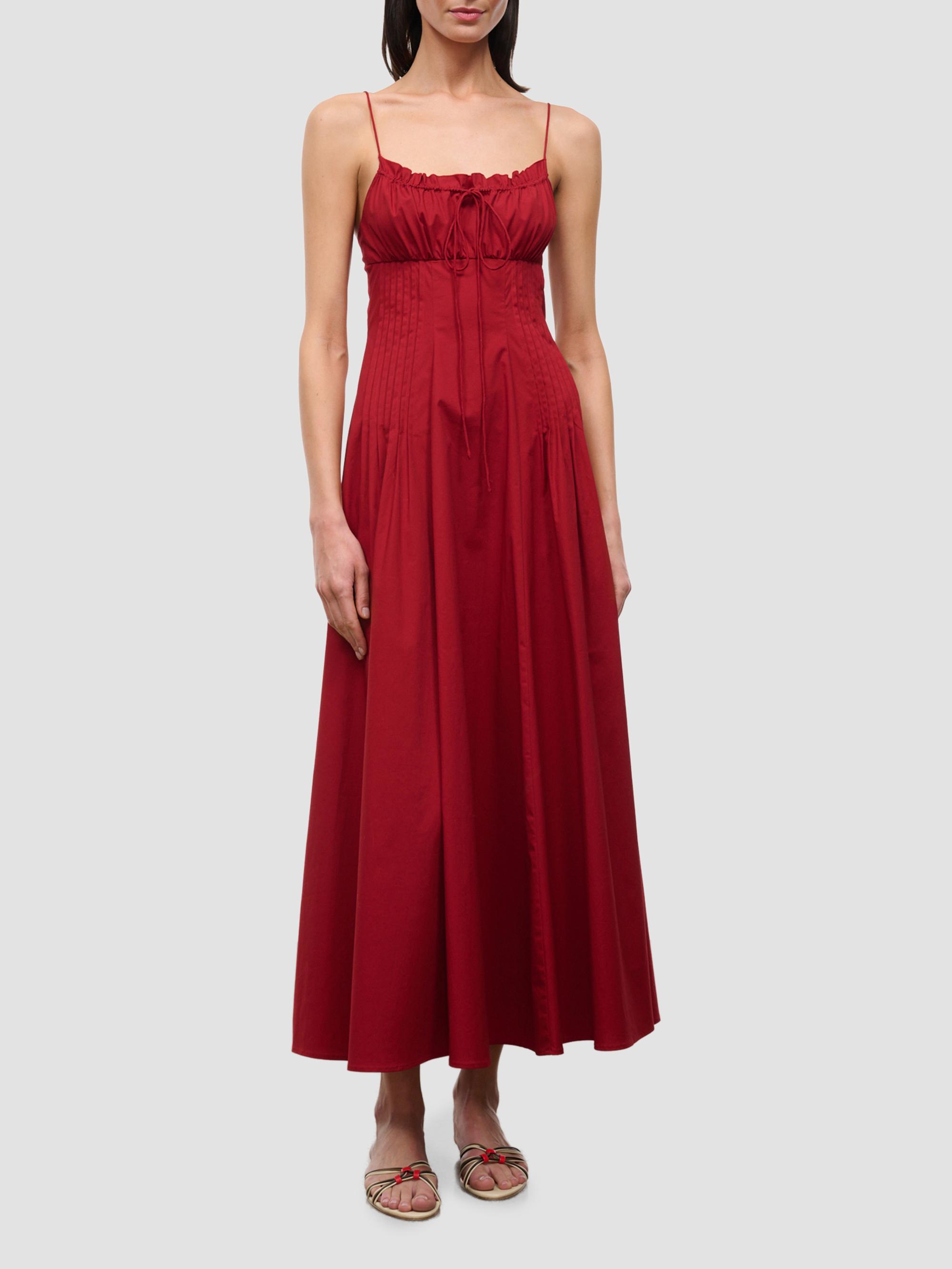 Staud Women's Margi Cotton Midi Dress - Rouge | Thumbnail 2