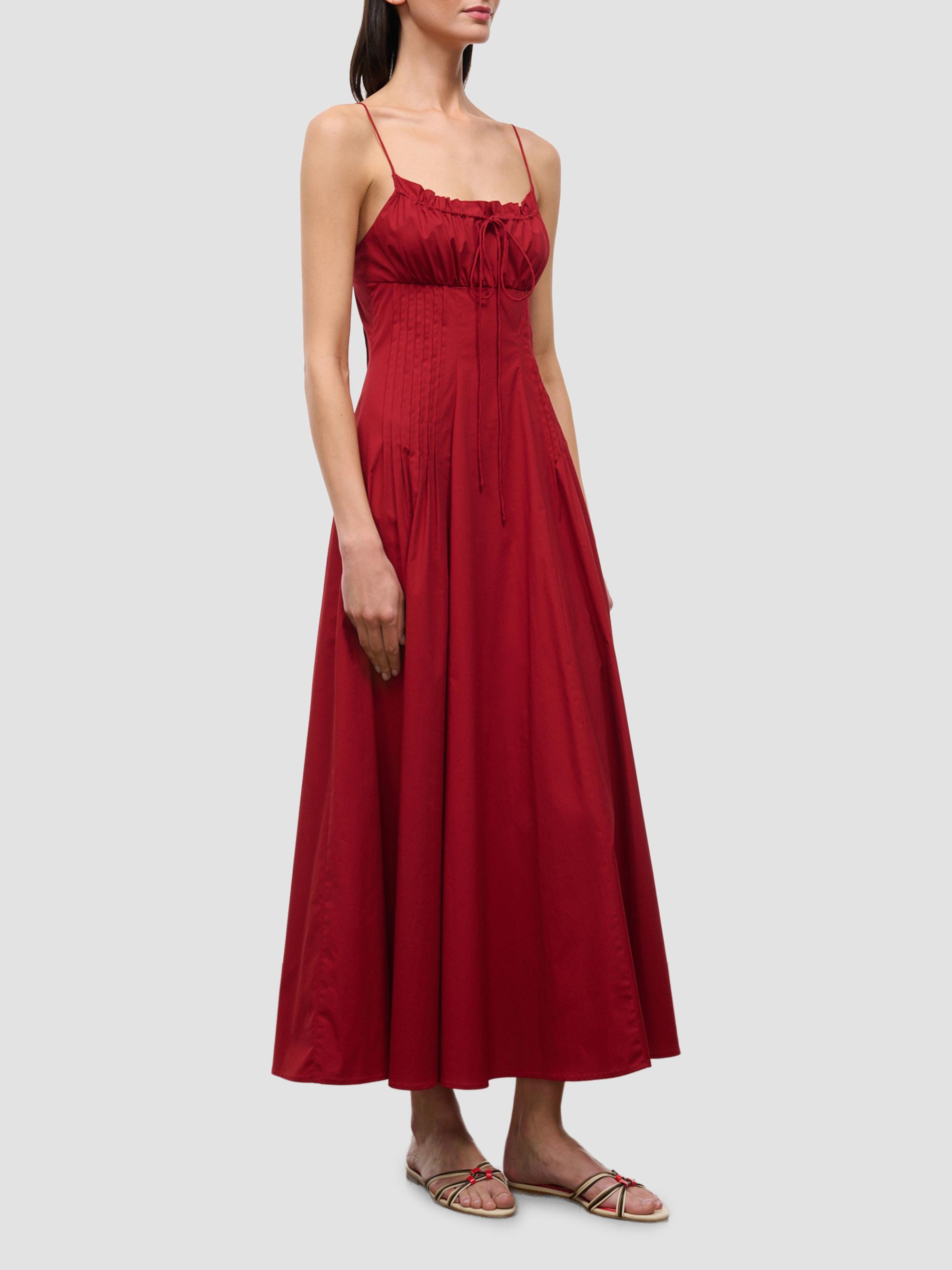 Staud Women's Margi Cotton Midi Dress - Rouge | Thumbnail 3