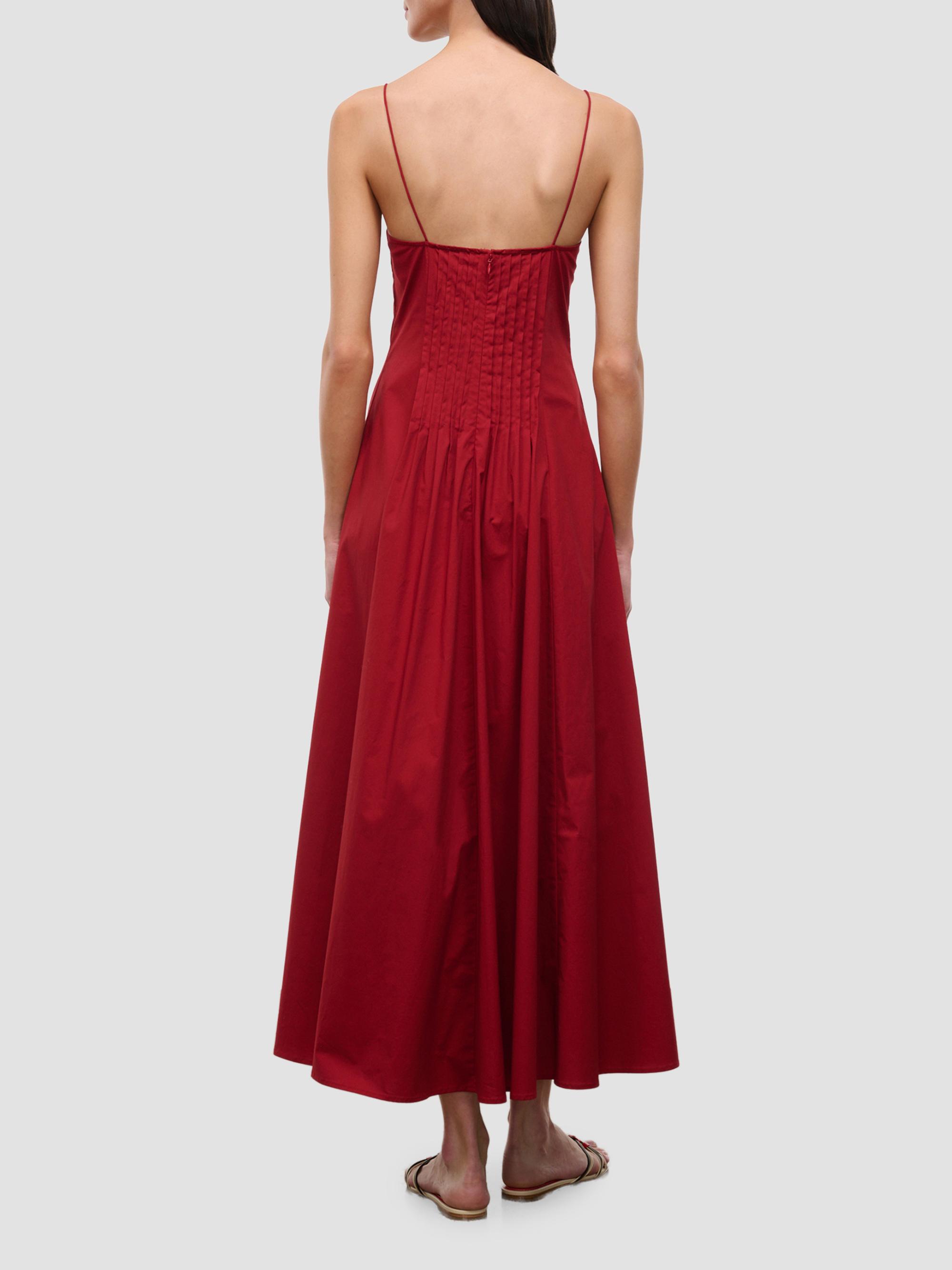 Staud Women's Margi Cotton Midi Dress - Rouge | Thumbnail 4