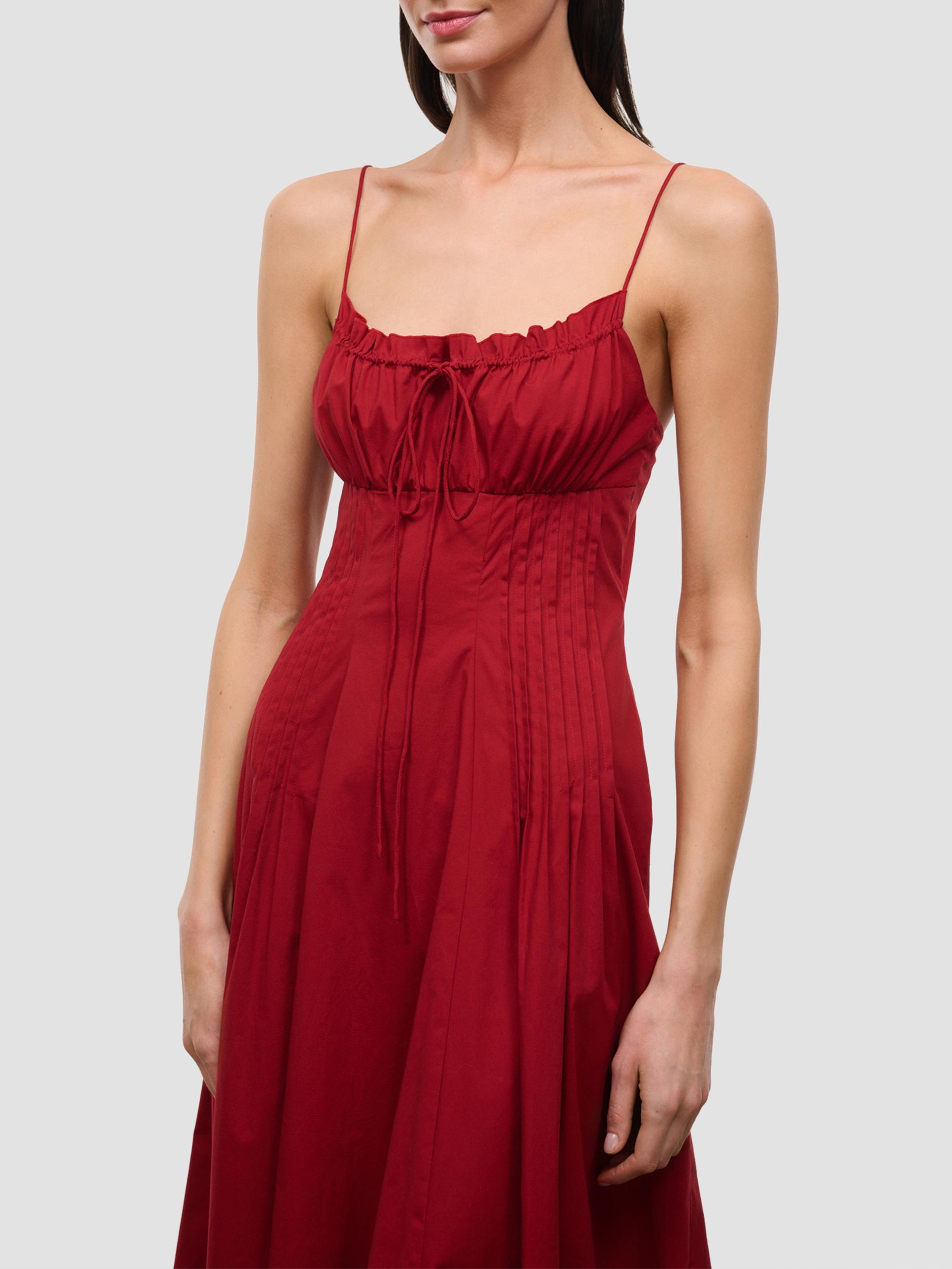 Staud Women's Margi Cotton Midi Dress - Rouge | Thumbnail 5