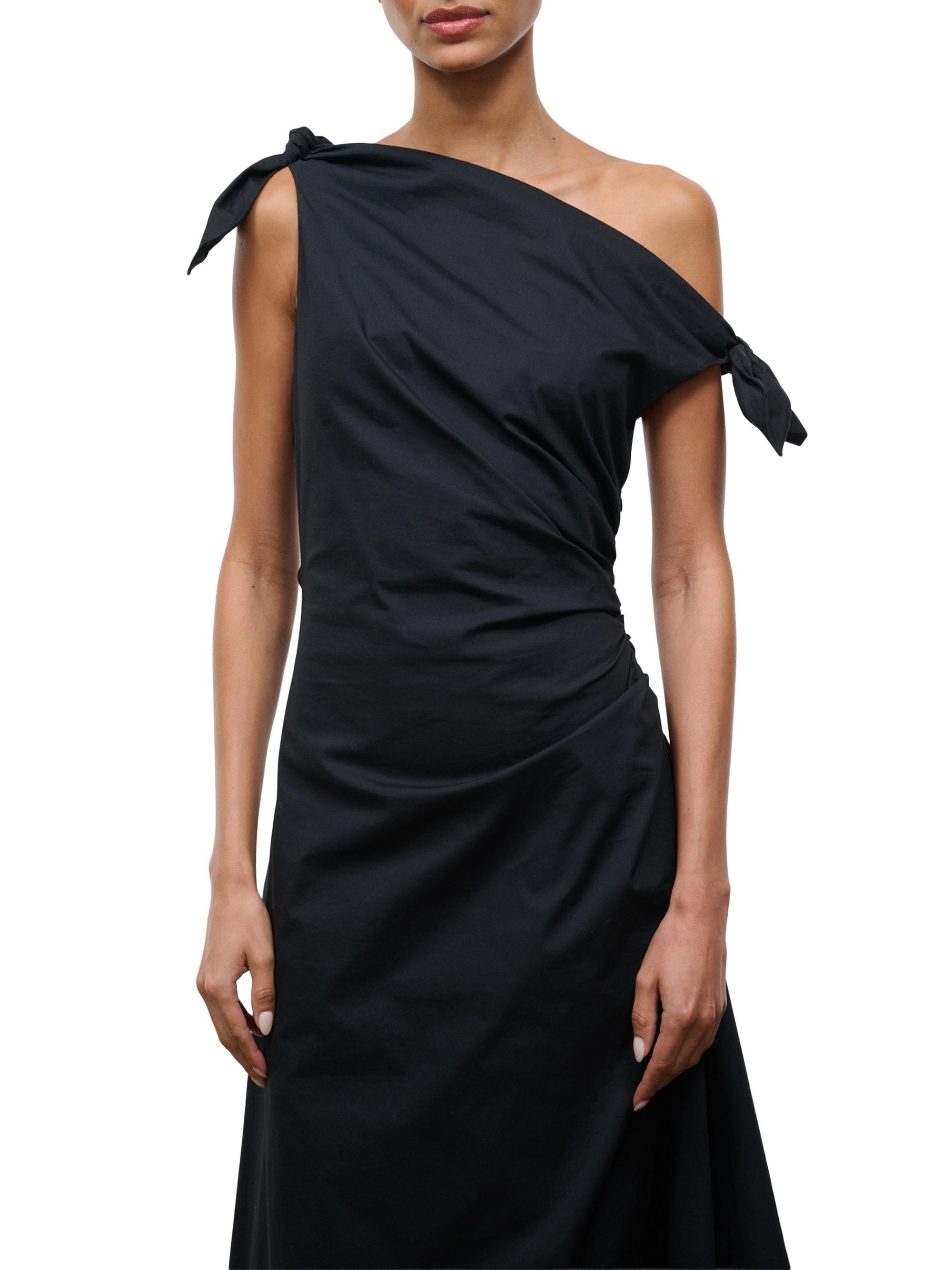 dkny asymmetrical dress Brown Mesh Ruched Asymmetric Hem Bodycon Midi Dress