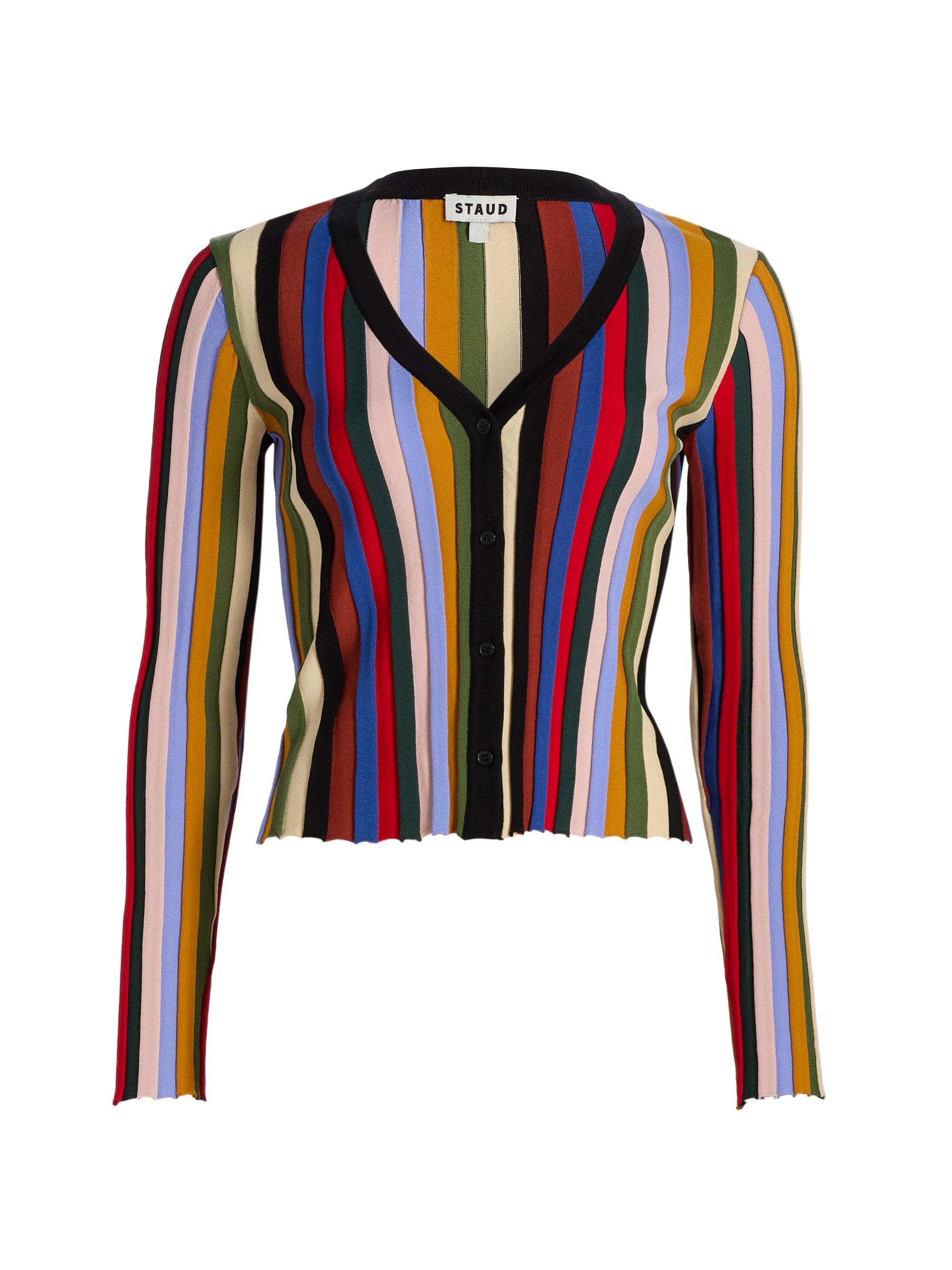 Staud Women's Ezra Striped Cardigan - Artist Stripe