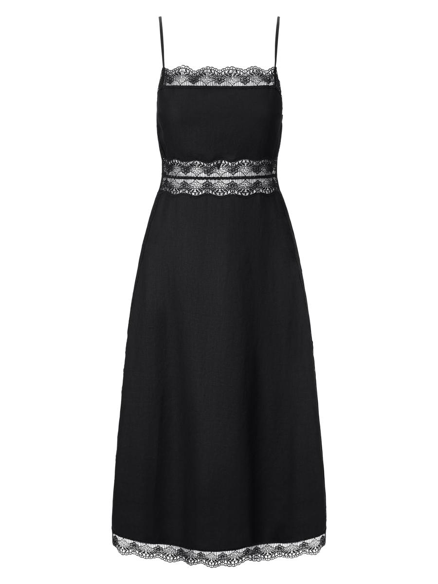 staud lace up dress Staud Nadia Lace-Trimmed Minidress