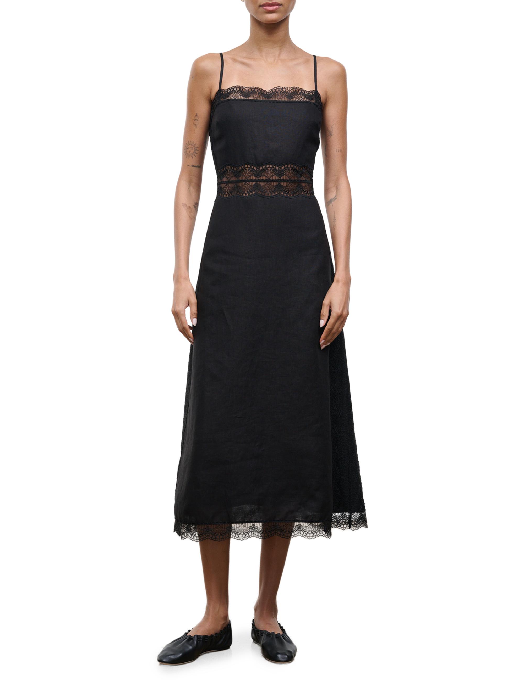 staud lace up dress Staud Nadia Lace-Trimmed Minidress