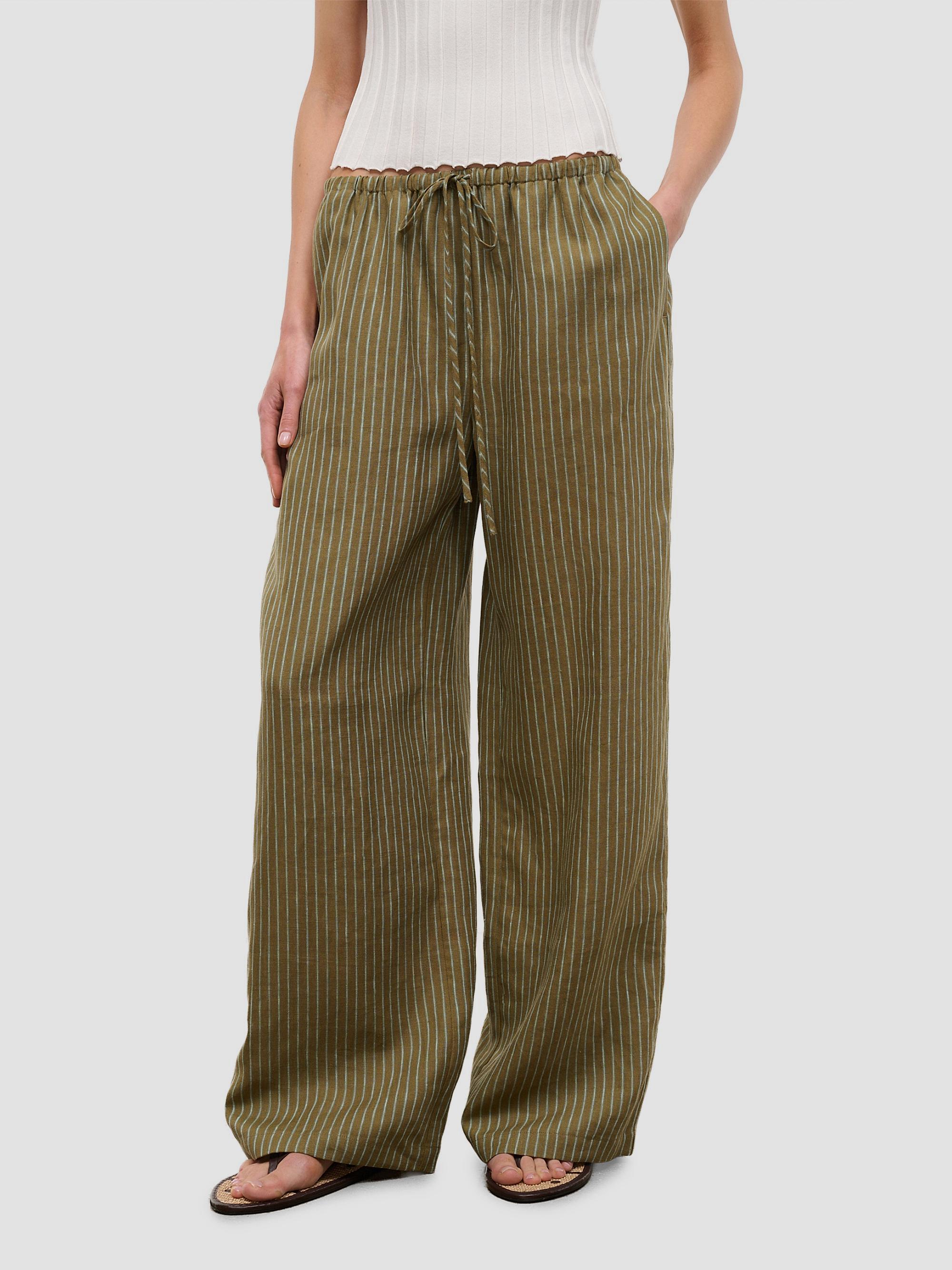 Staud Mateo Striped Linen Wide-Leg Pants | Saks Fifth Avenue