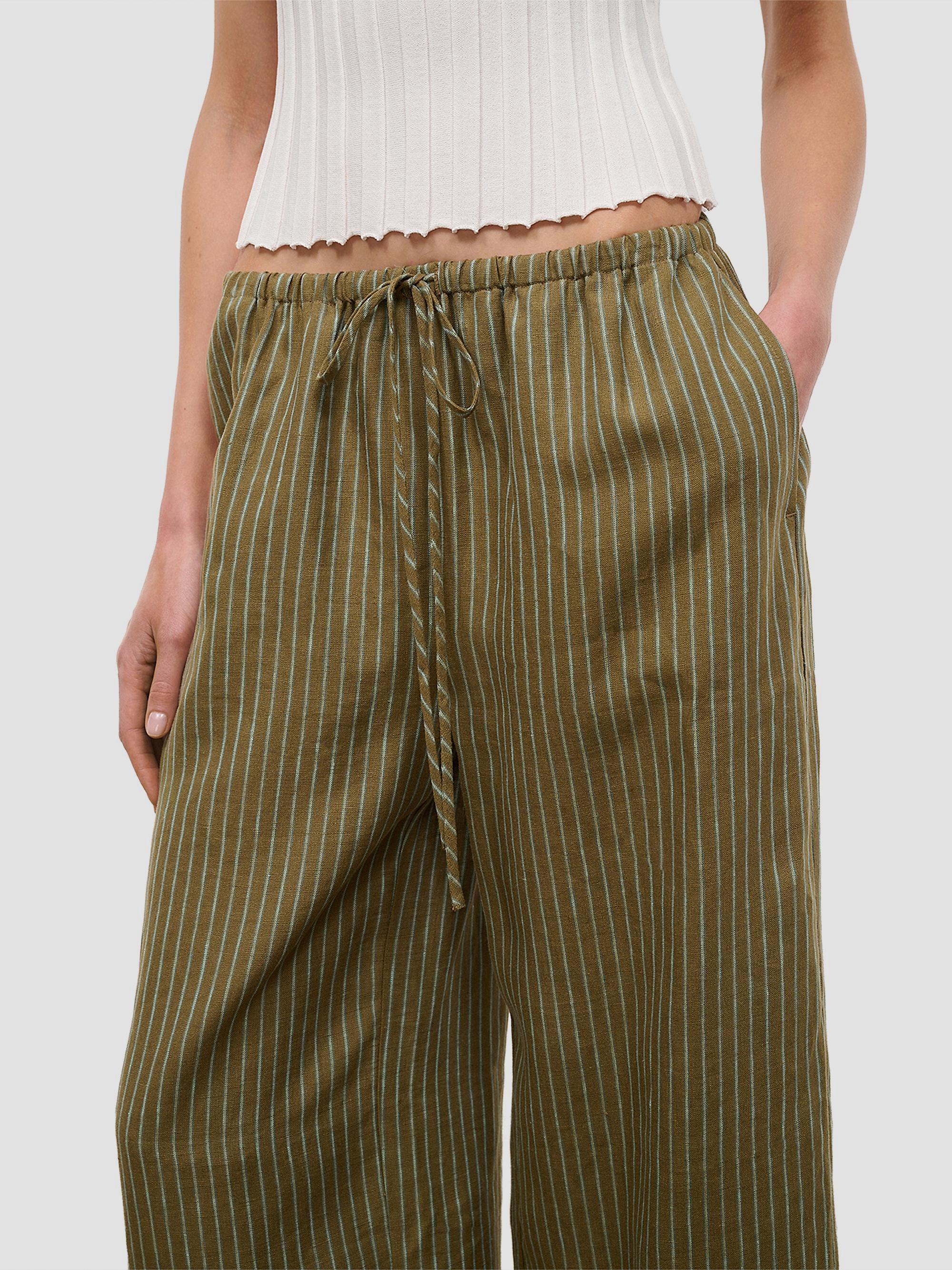 Staud Mateo Striped Linen Wide-Leg Pants | Saks Fifth Avenue