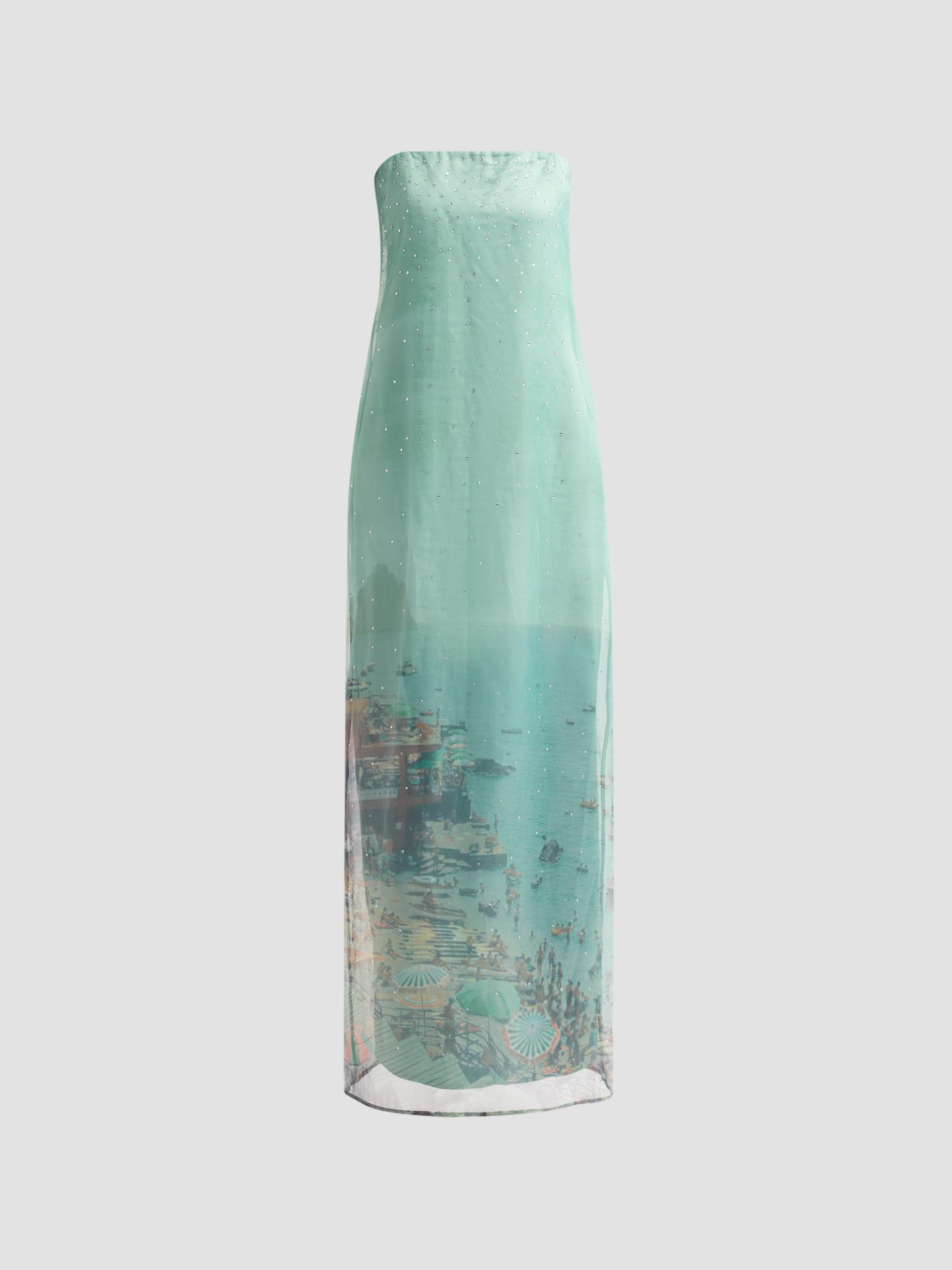 Staud Cassie Chiffon Strapless Maxi Dress | Saks Fifth Avenue