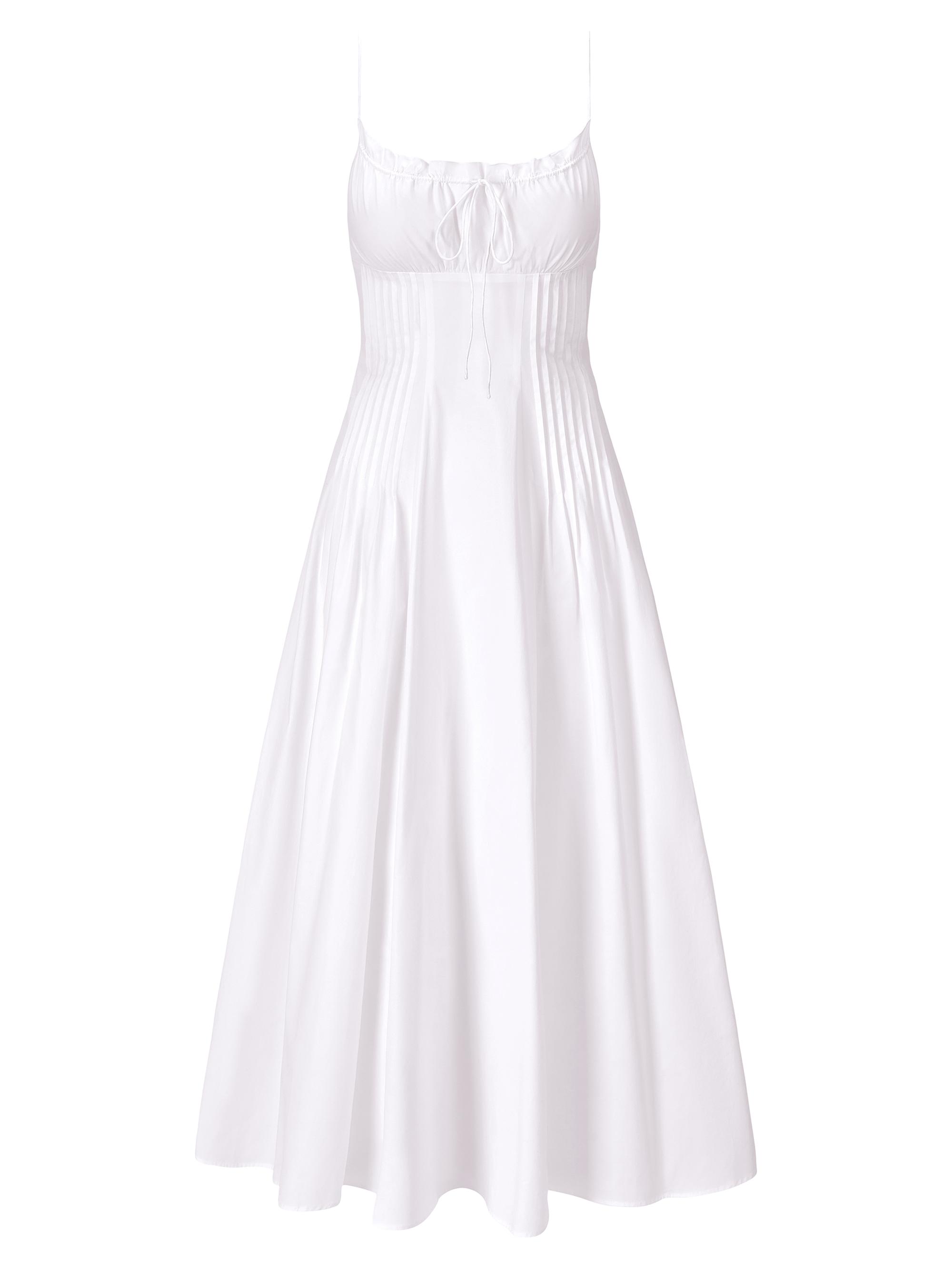 STAUD, Romy Dress in White, Size 12