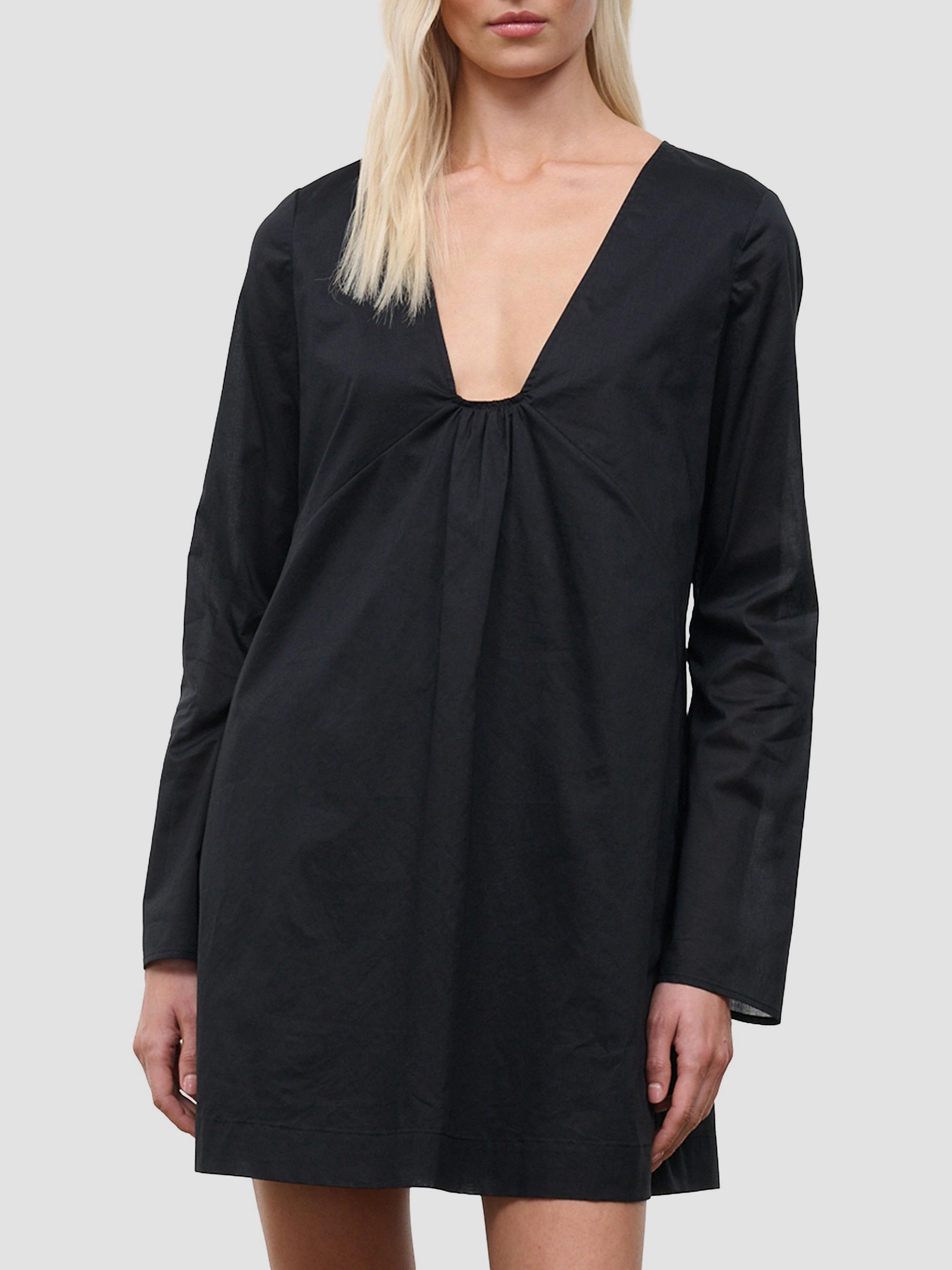 Staud Women's Vivi Gathered Cotton Minidress - Black