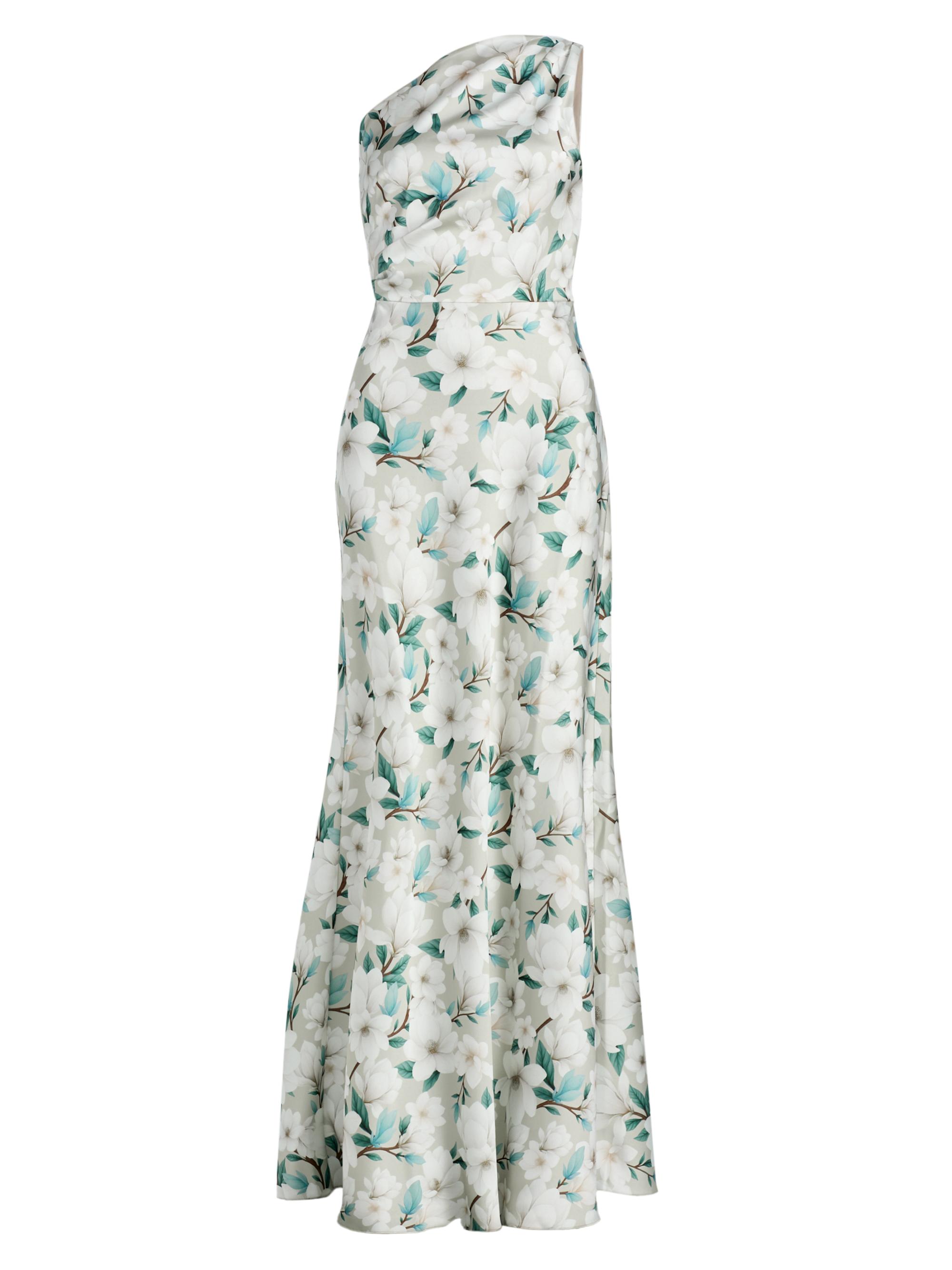 SACHIN BABI Women's Delphine Floral One-Shoulder Trumpet Gown - Champagne Magnolia