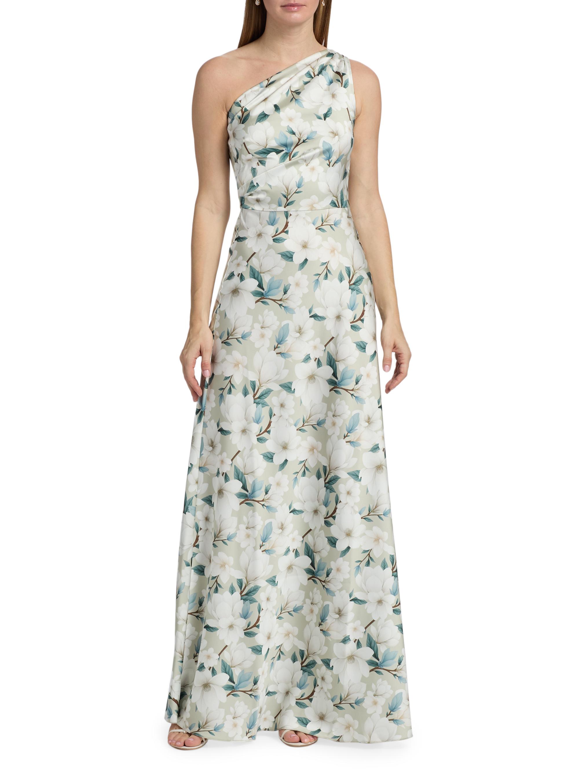 SACHIN BABI Women's Delphine Floral One-Shoulder Trumpet Gown - Champagne Magnolia | Thumbnail 3