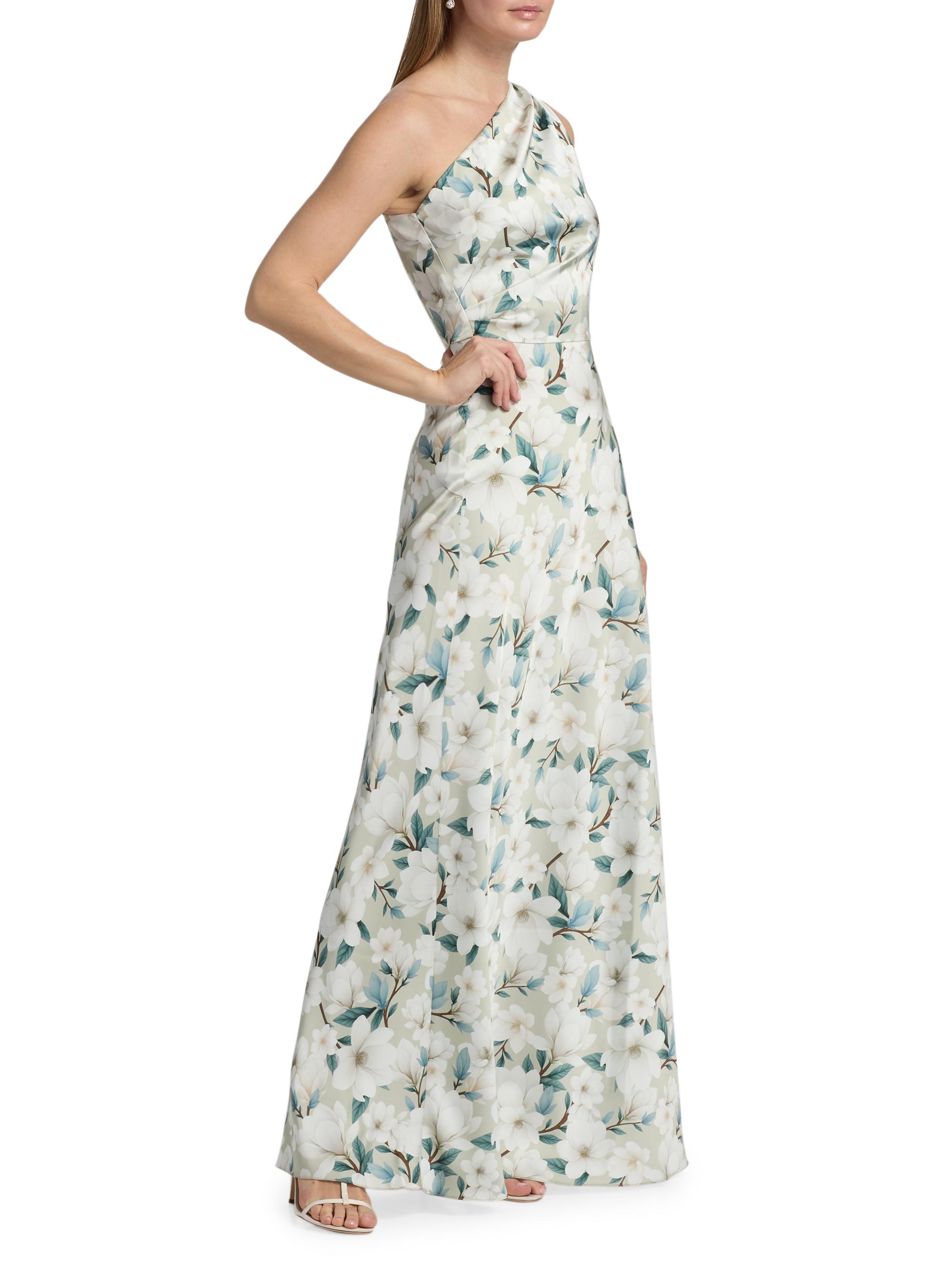 SACHIN BABI Women's Delphine Floral One-Shoulder Trumpet Gown - Champagne Magnolia | Thumbnail 4