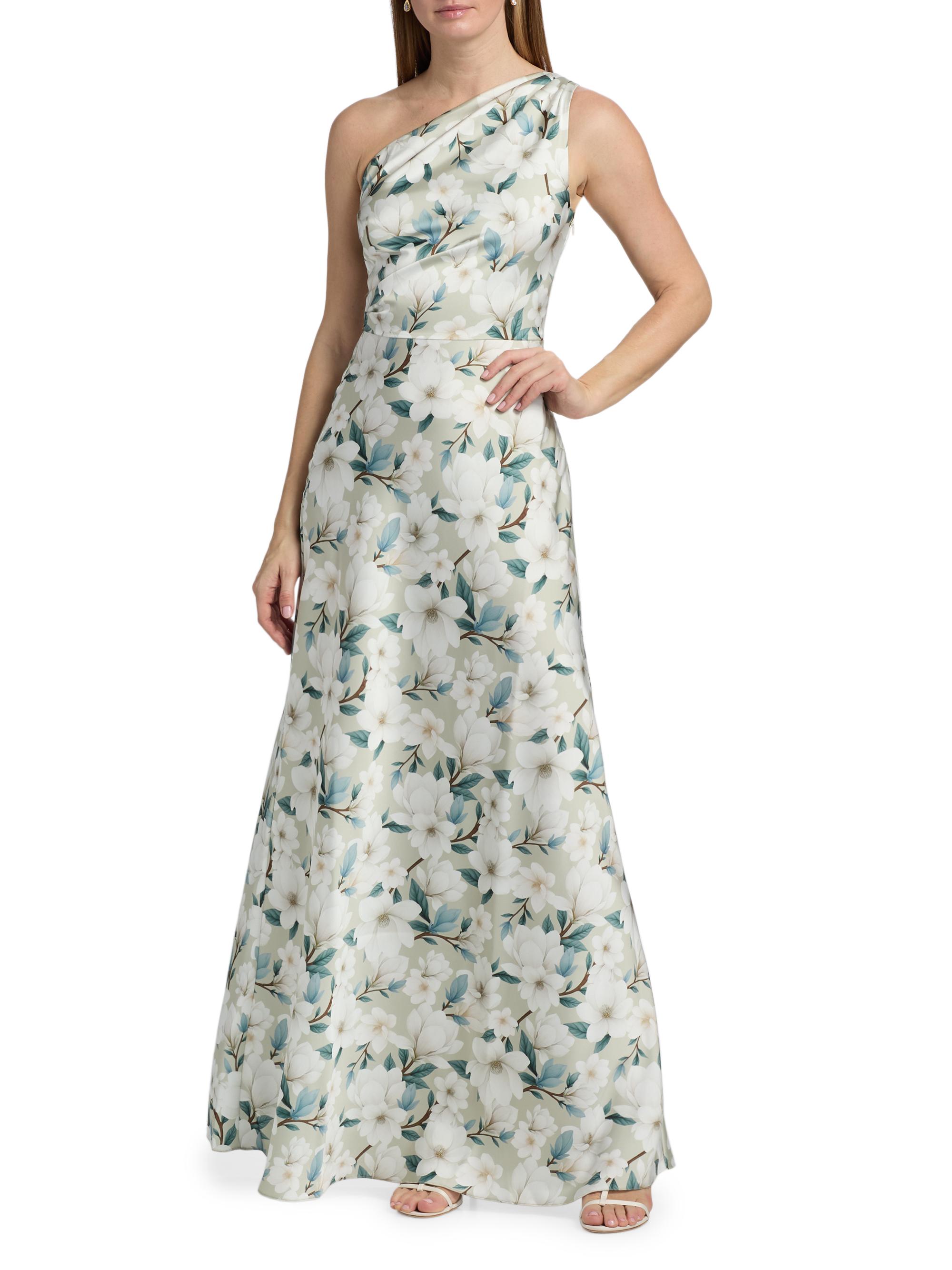 SACHIN BABI Women's Delphine Floral One-Shoulder Trumpet Gown - Champagne Magnolia | Thumbnail 2