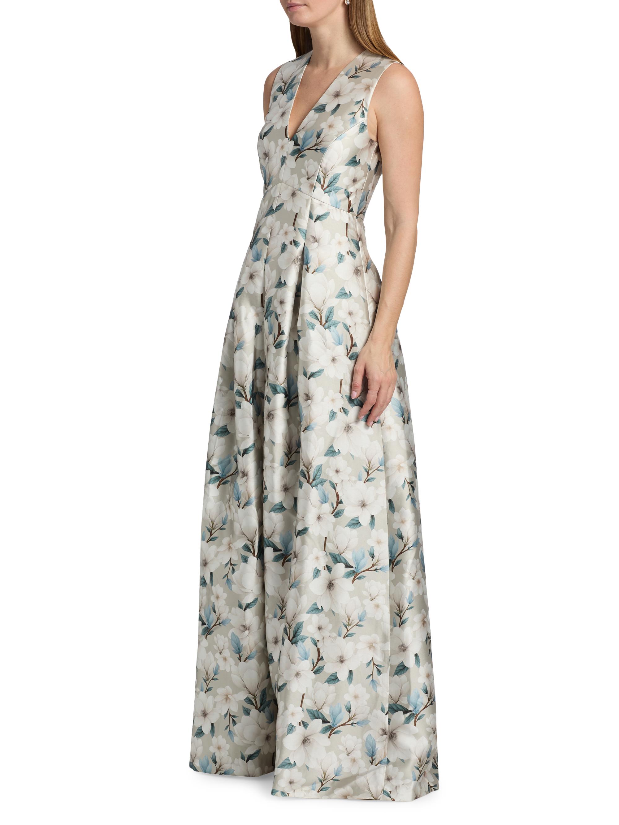 SACHIN BABI Women's Brooklynne Floral Satin A-Line Gown - Champagne Magnolia | Thumbnail 4