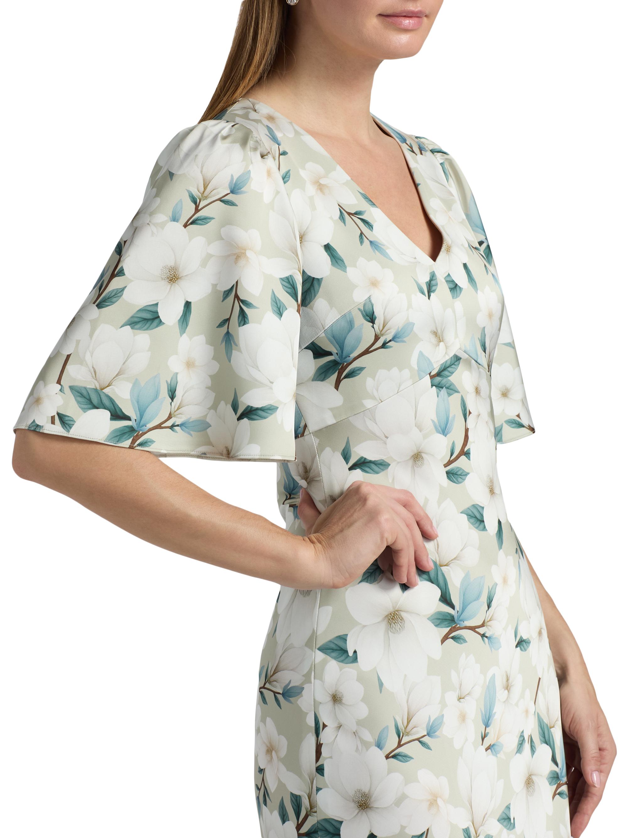 SACHIN BABI Women's Mae Floral Flutter-Sleeve Gown - Champagne Magnolia | Thumbnail 6