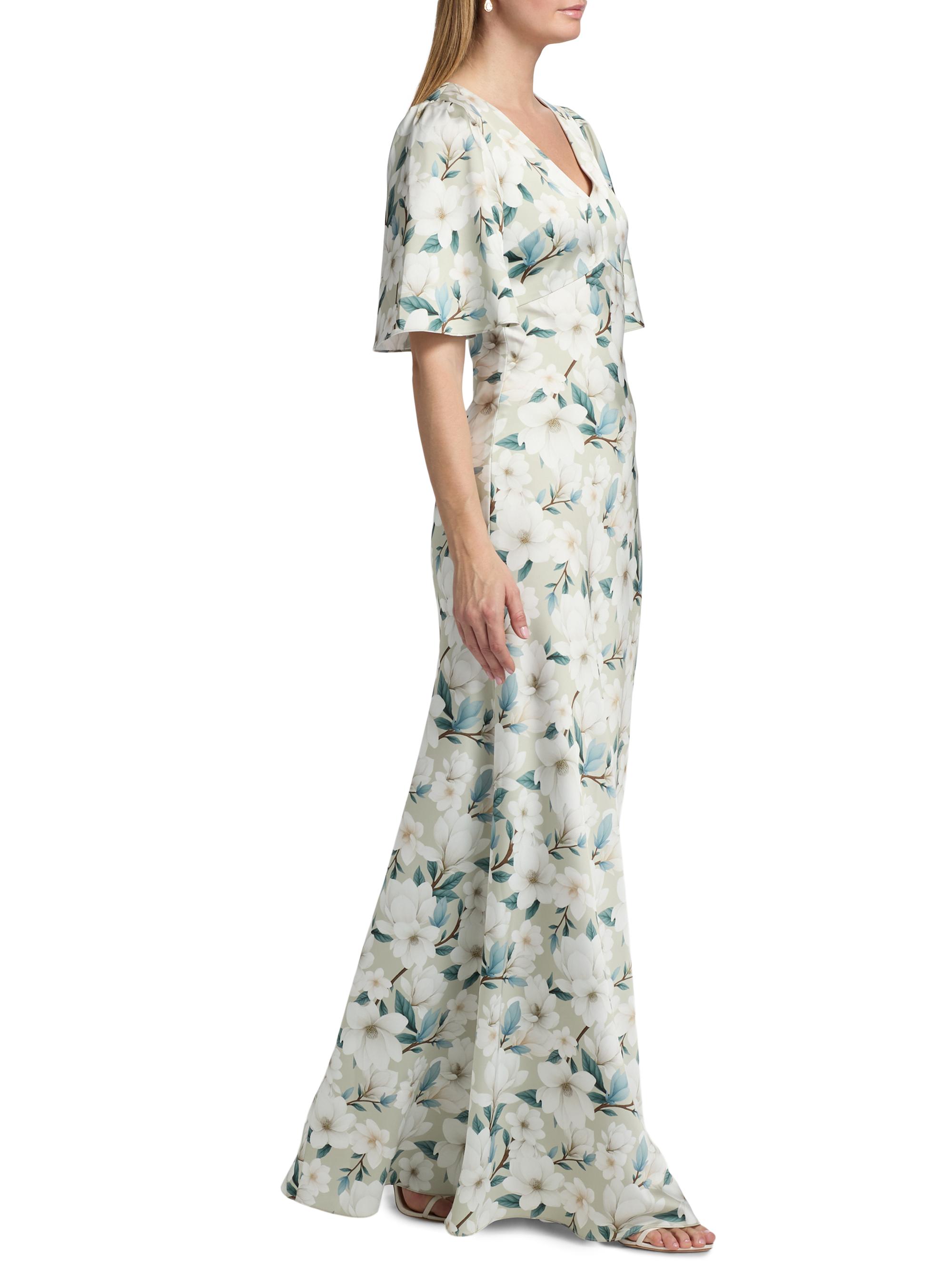 SACHIN BABI Women's Mae Floral Flutter-Sleeve Gown - Champagne Magnolia | Thumbnail 2