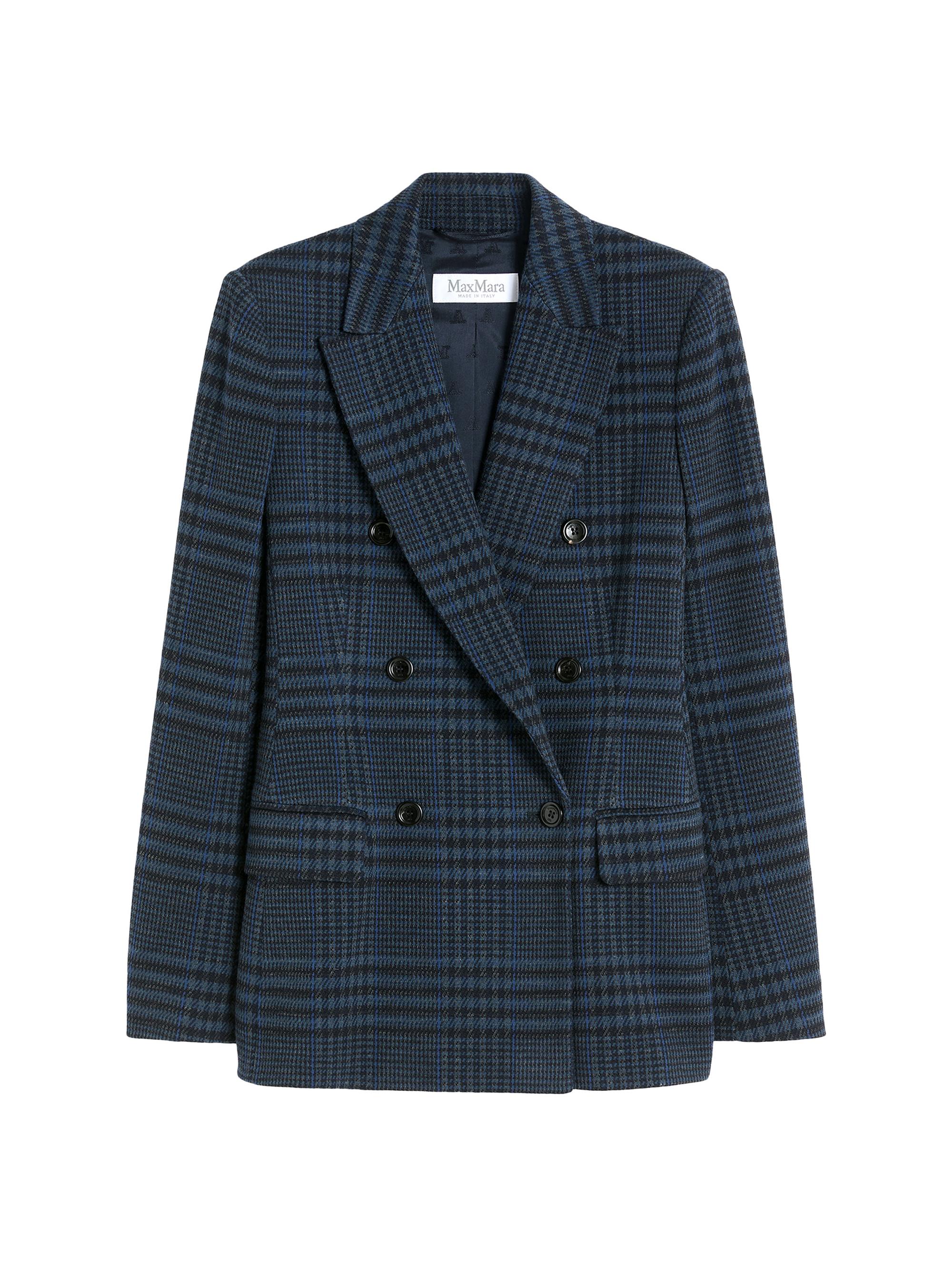 Max Mara Women's Double Breasted Jacquard Jersey Blazer - China Blue - Women's Clothing