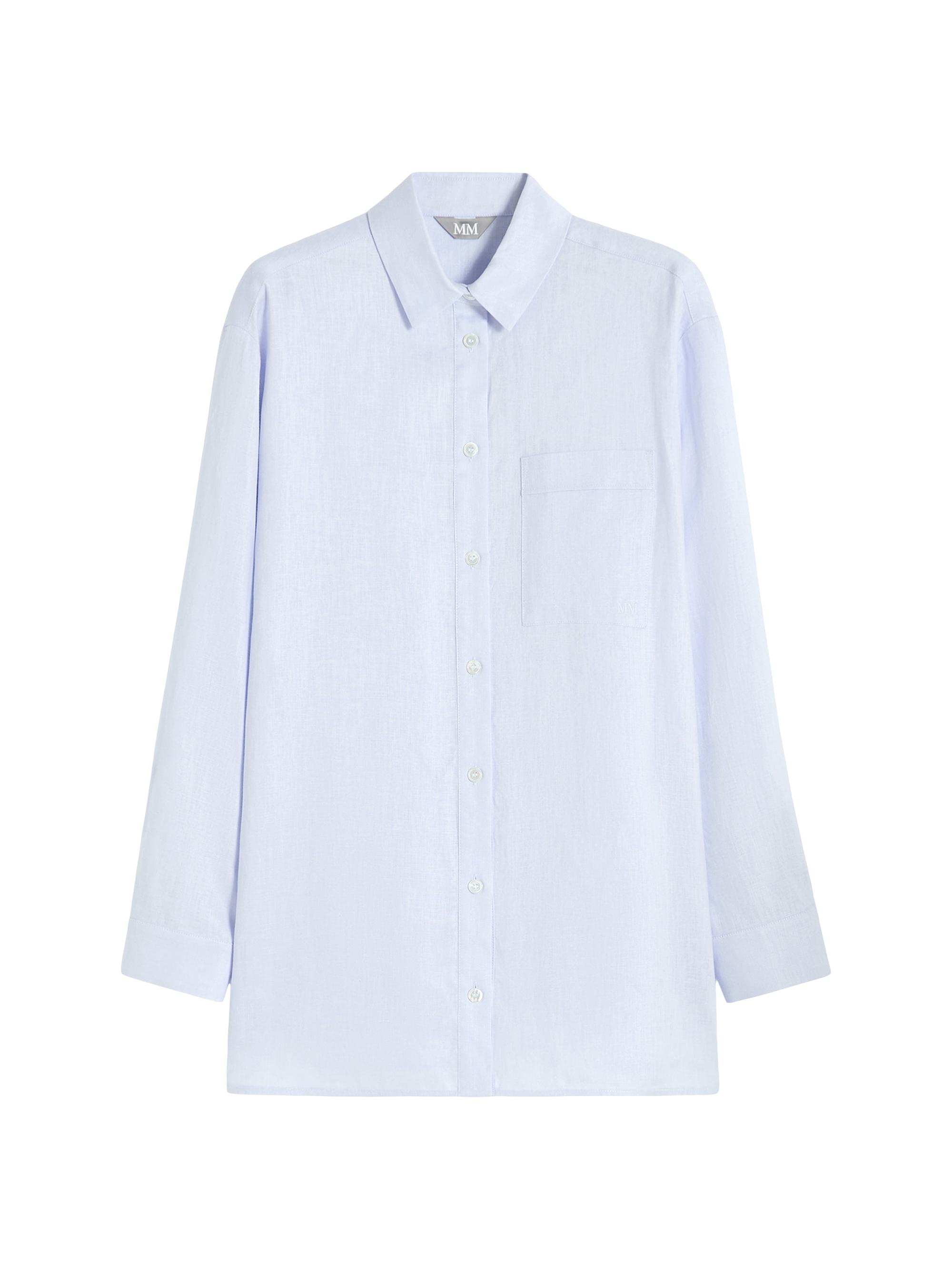 MM Max Mara Women's Oversized Linen Canvas Shirt - Sky Blue
