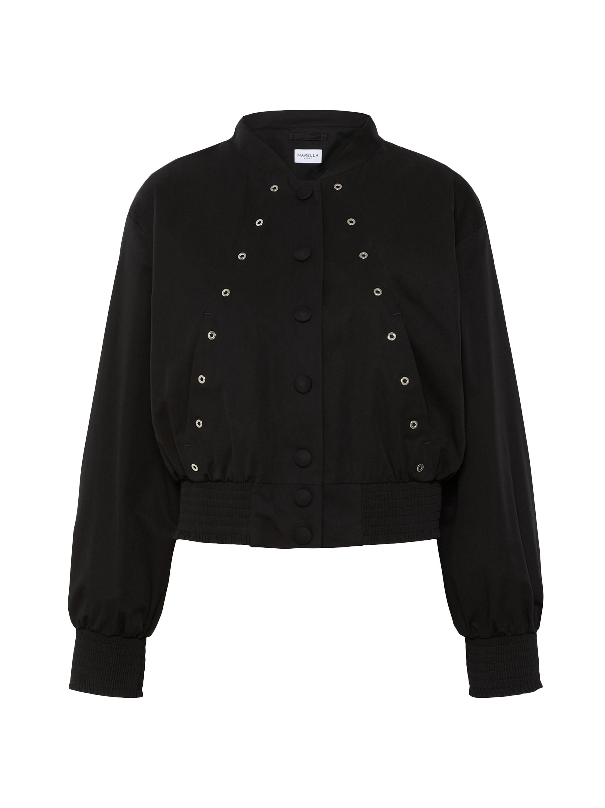 Marella Women's Eyelet Detail Cotton Bomber Jacket - Black