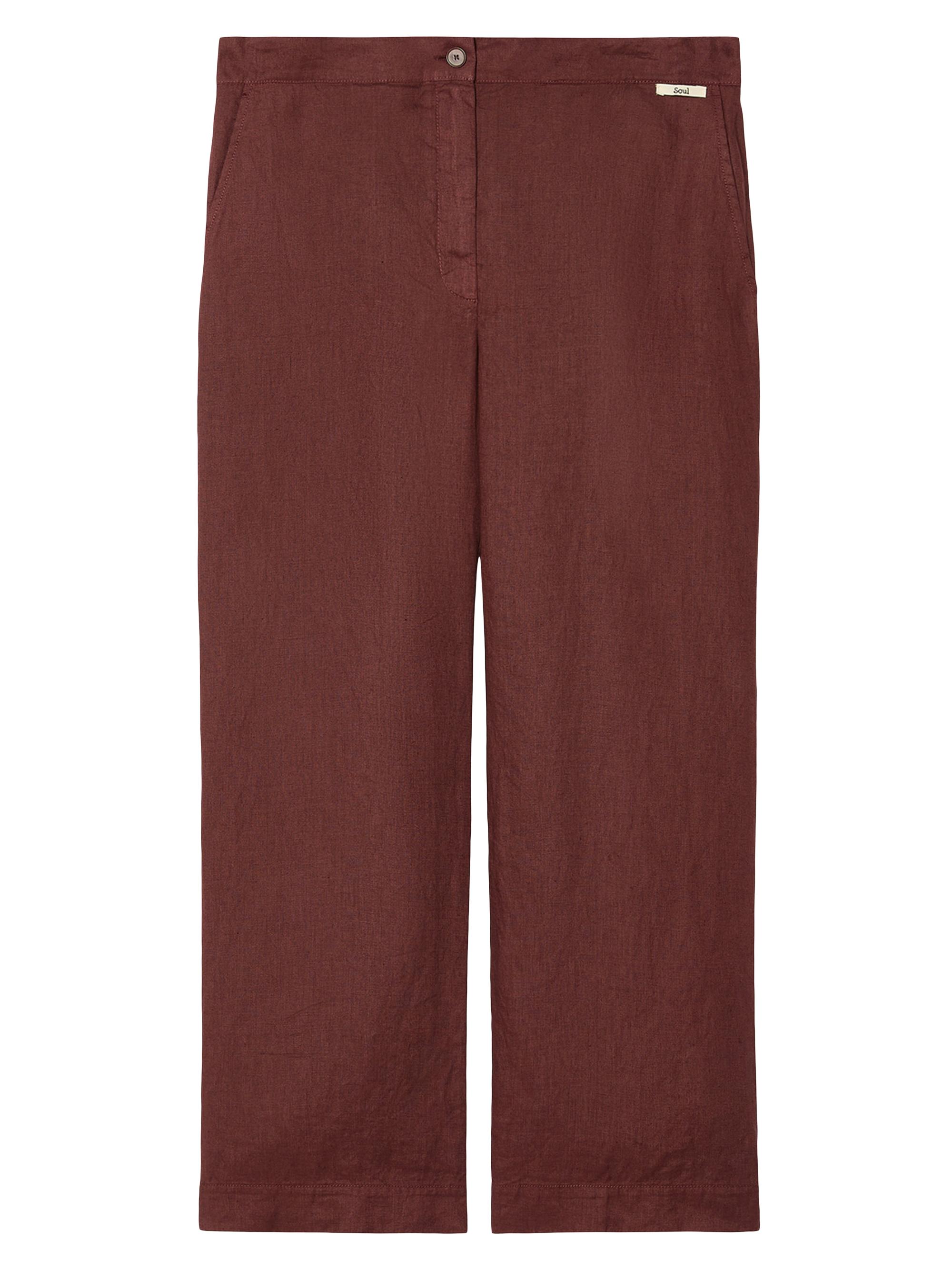 Marina Rinaldi Women's Linen Canvas Trousers - Bordeaux