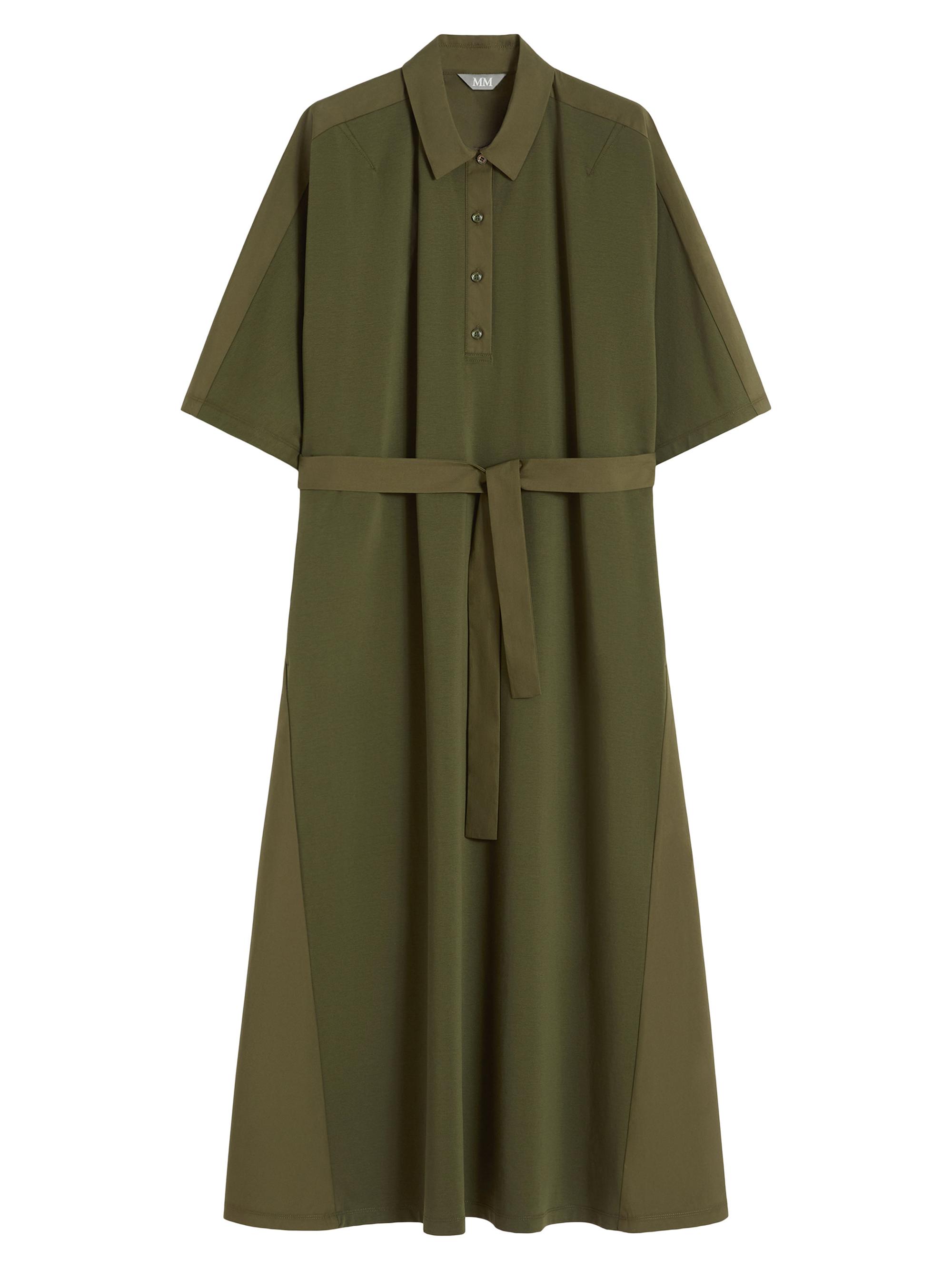 MM Max Mara Women's Jersey and Cotton Poplin Polo Dress - Moss Green