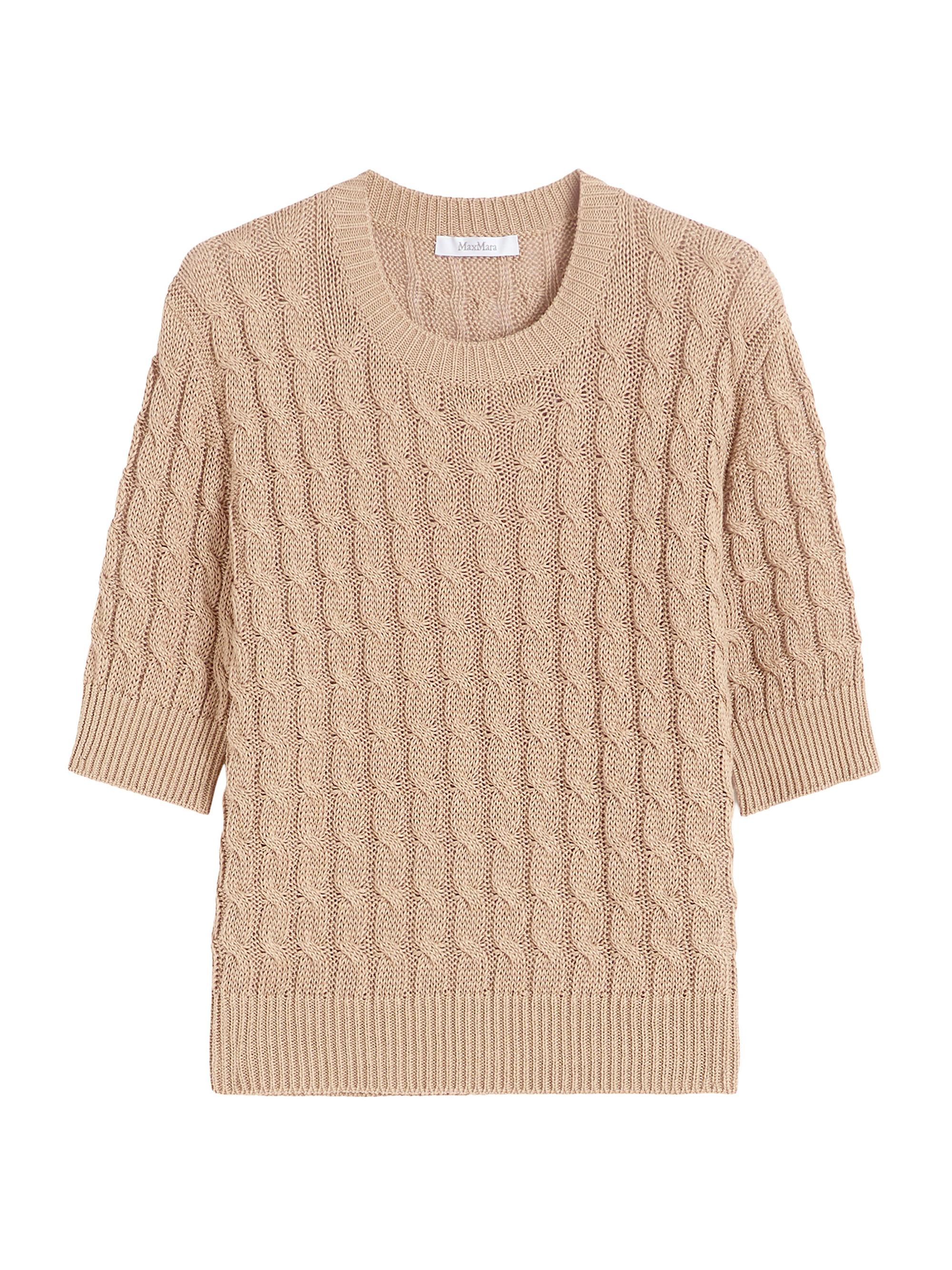 Max Mara Women's Cable Knit Linen Sweater - Desert