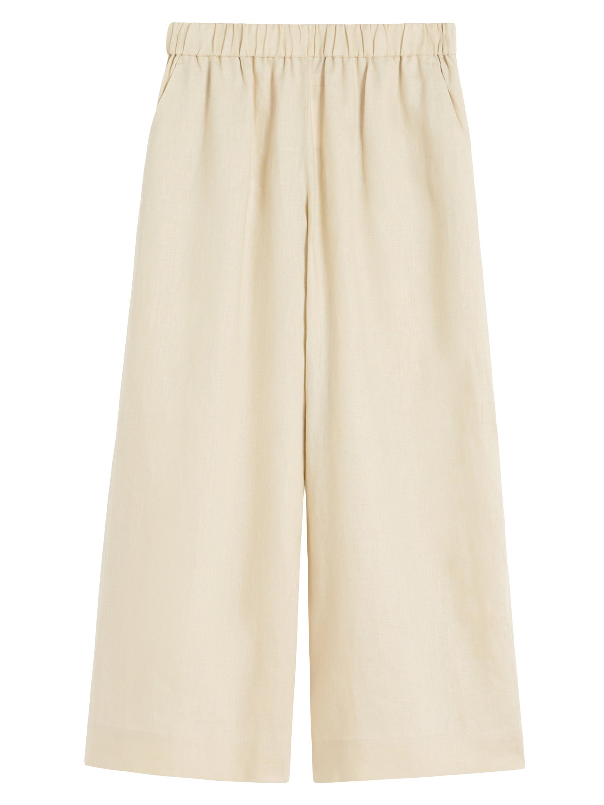 MM Max Mara Women's Straight Fit Linen Canvas Trousers - Rust