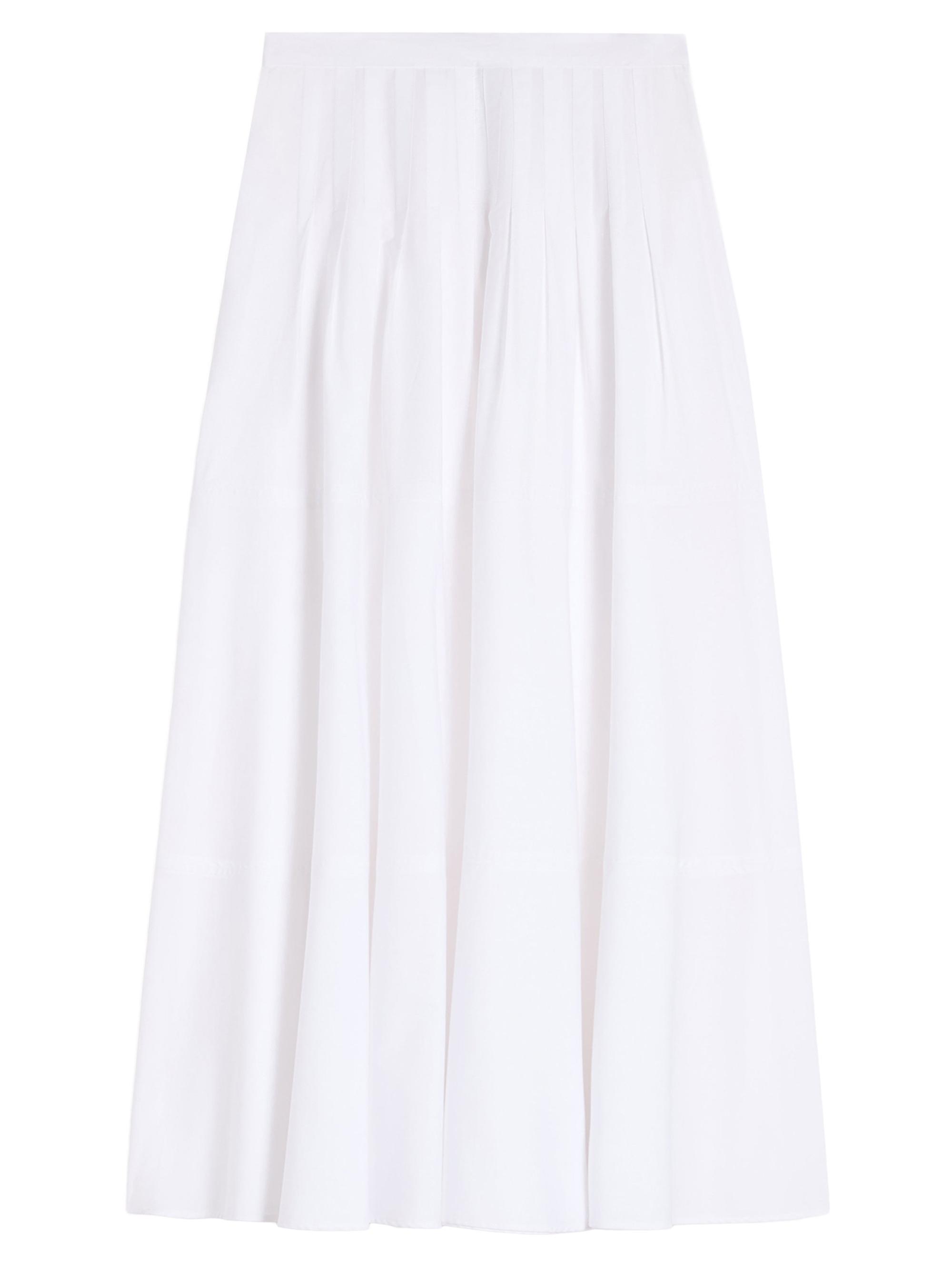 Max Mara Women's Long Cotton Poplin Skirt - Optical White