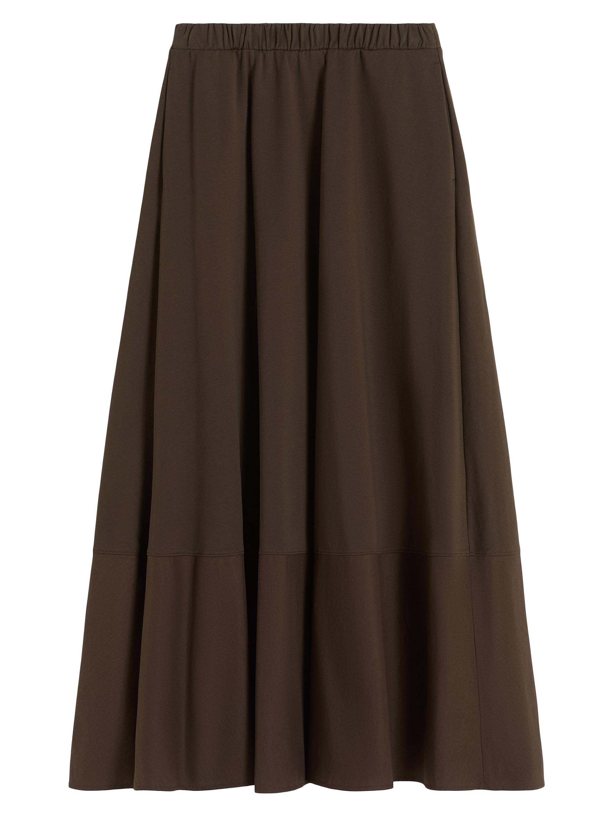 MM Max Mara Women's Cotton Jersey Circle Skirt - Dark Bown