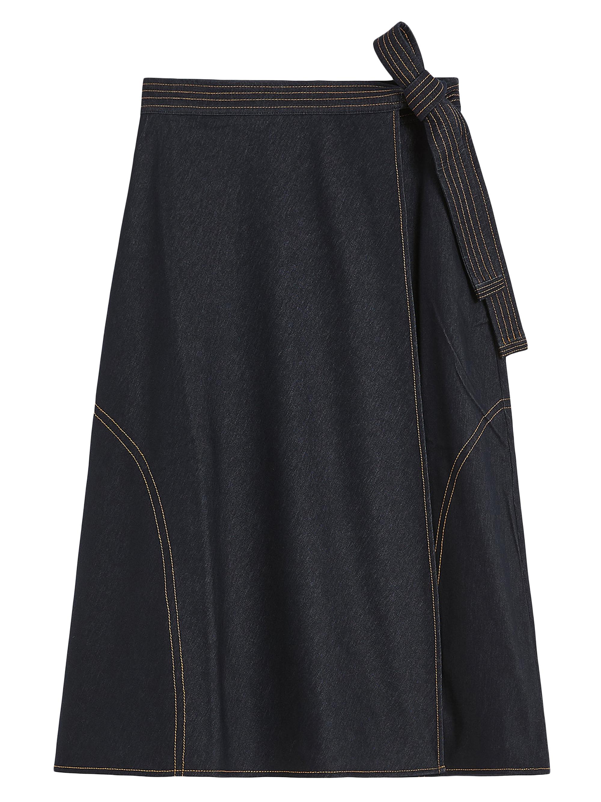 MM Max Mara Women's Denim Look Jersey Wrap Skirt - Midnightblue