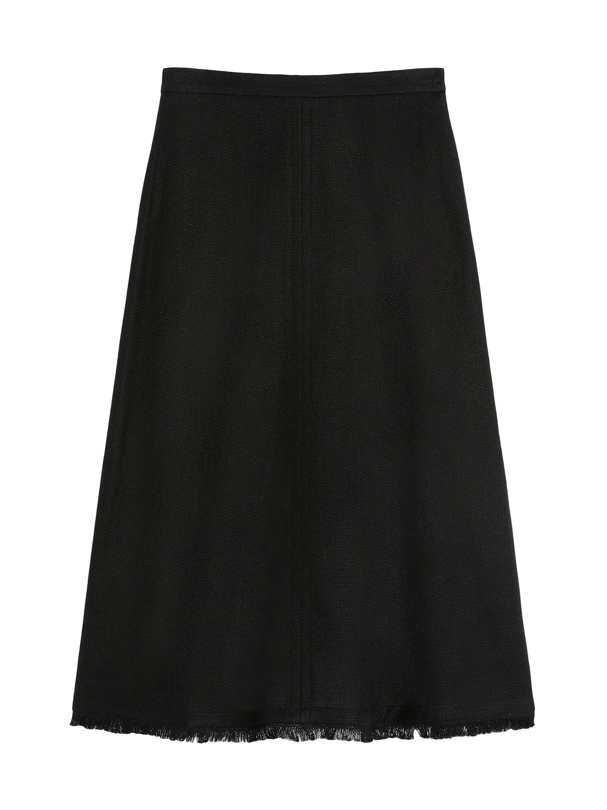 Max Mara Women's Cotton and Linen Basketweave Skirt - Black