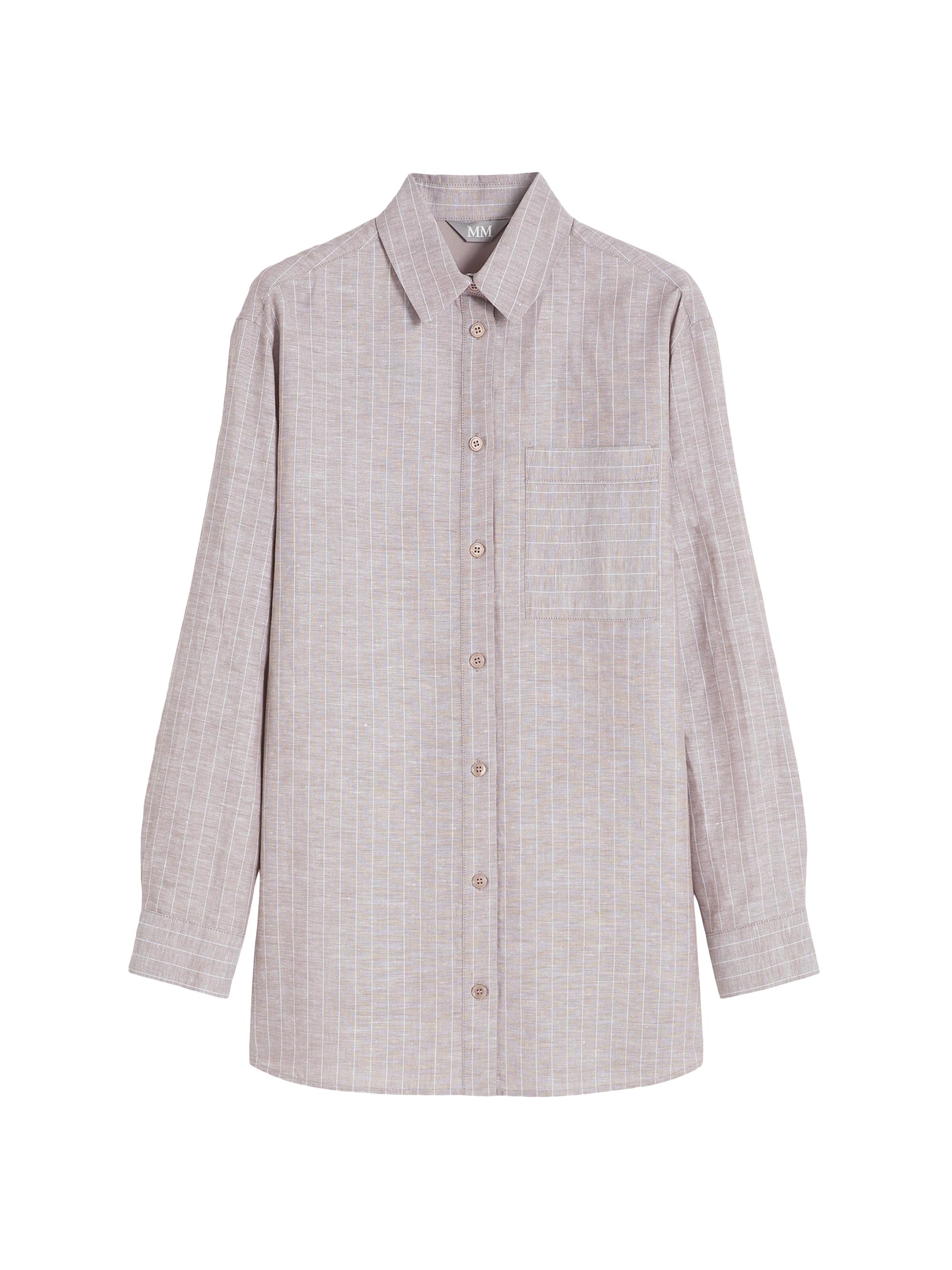 MM Max Mara Women's Mannish Linen and Cotton Shirt - Milk