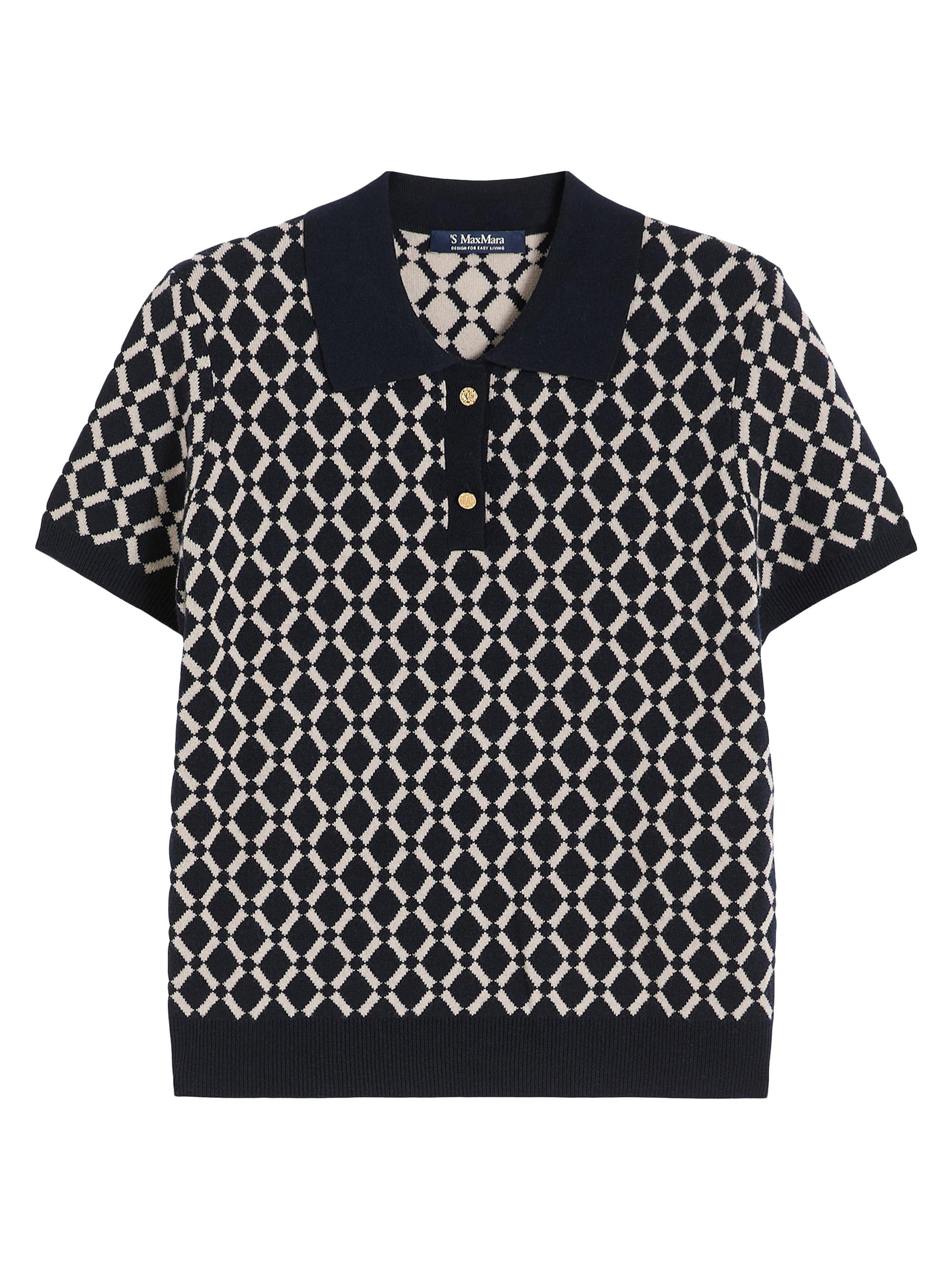 Max Mara Women's Jacquard Wool Polo Shirt - Ultramarine